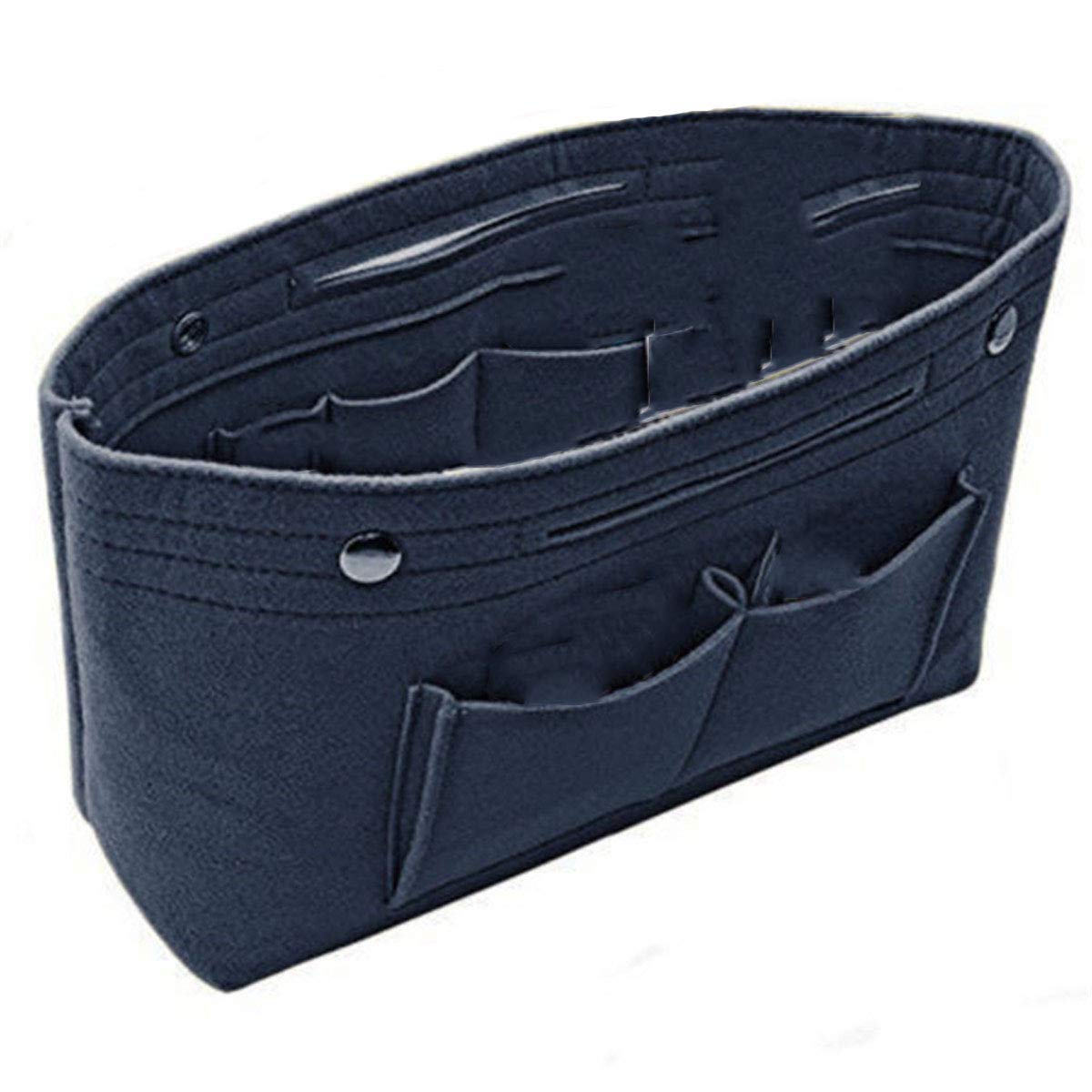 Women's Handbag Organizer with Multiple Pockets - Felt Purse Insert for Travel & Daily Use - Cosmetic Bag Organizer (Blue, One Size) - Perfect for Tote Bags, Purses & Carry-On Luggage