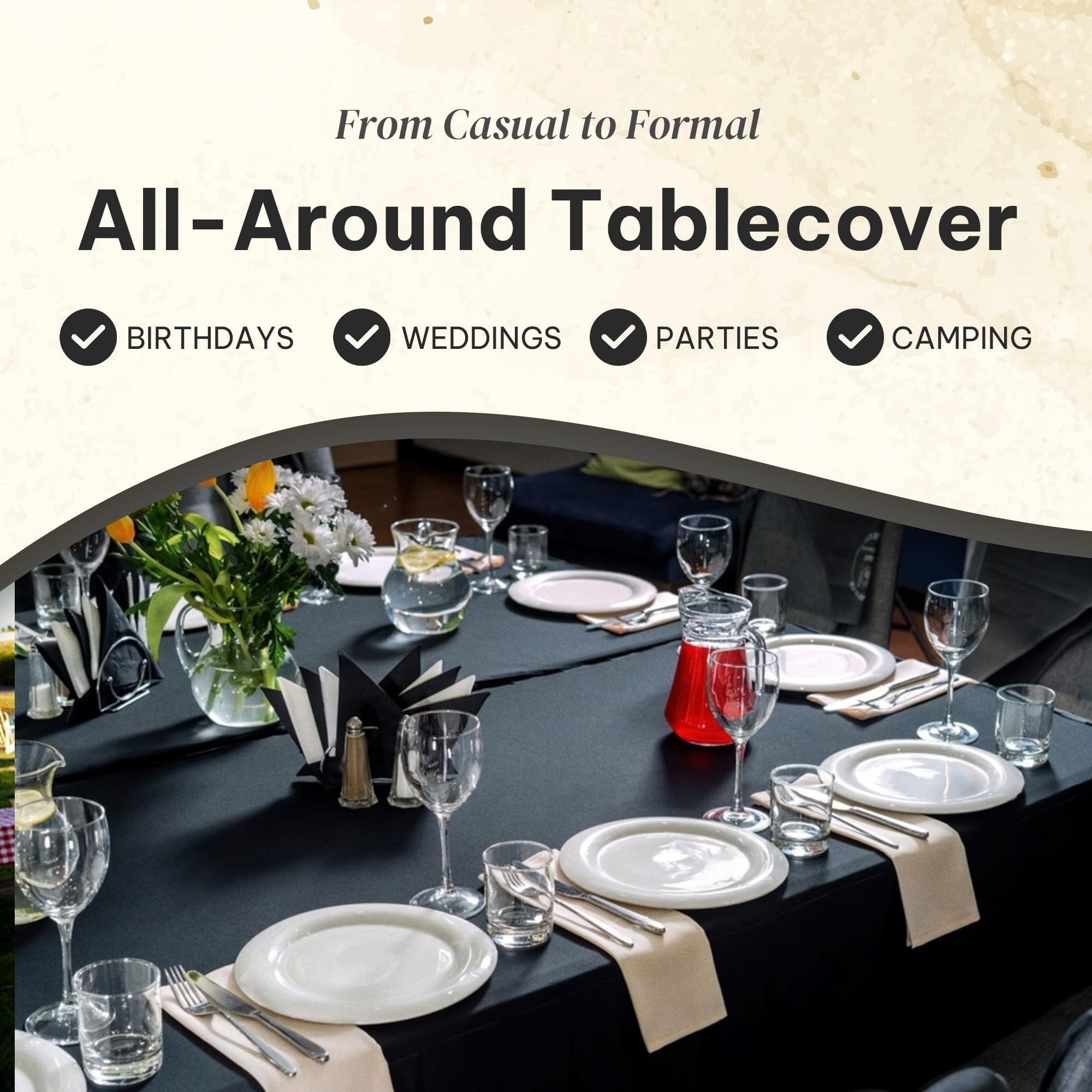 Disposable Plastic Table Cover Roll with Self-Cutter - 54