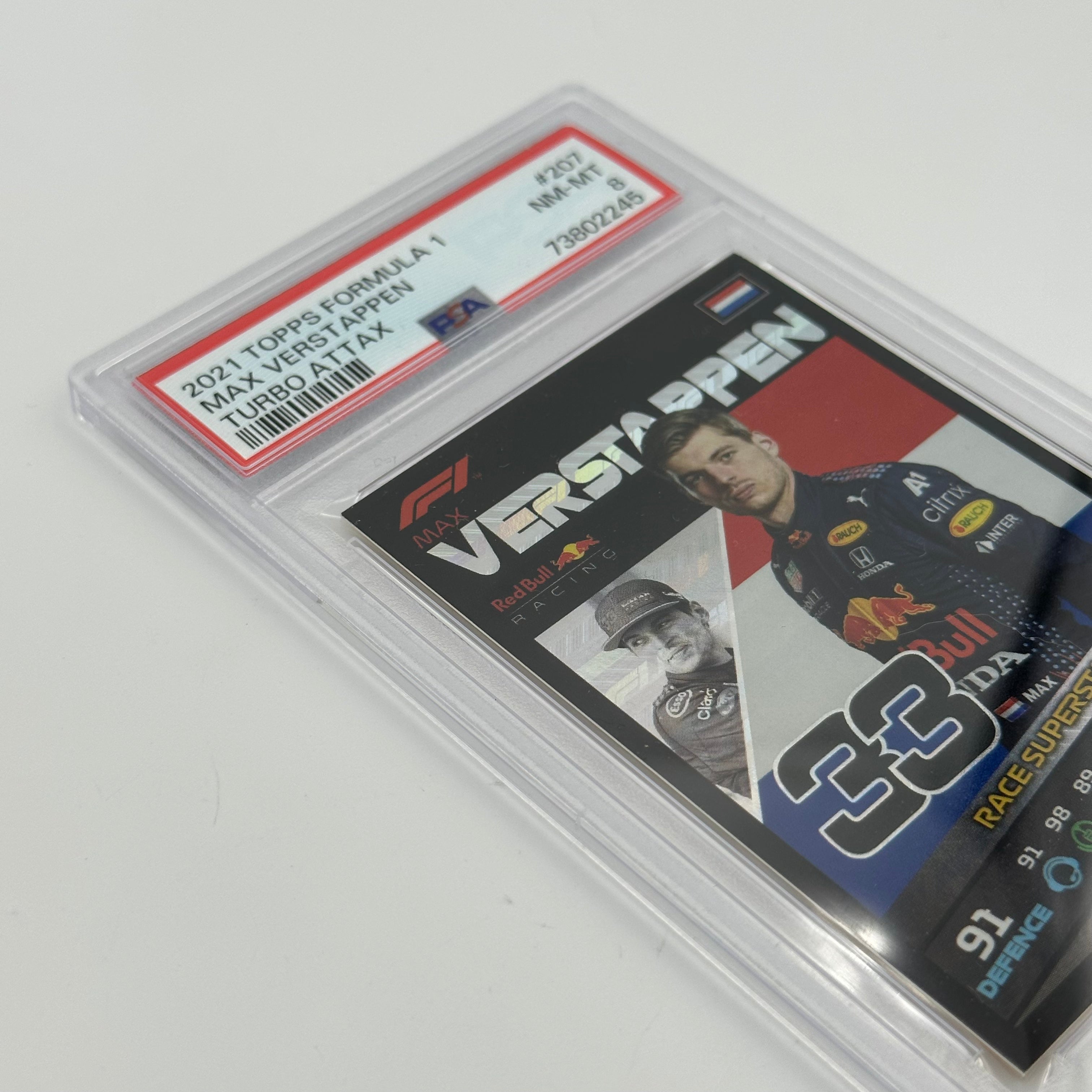 PSA 8 Graded MAX VERSTAPPEN #207 Racing Card - Collectible Sports Memorabilia for F1 Fans & Trading Card Enthusiasts (Perfect for Display, Investment & Trading)