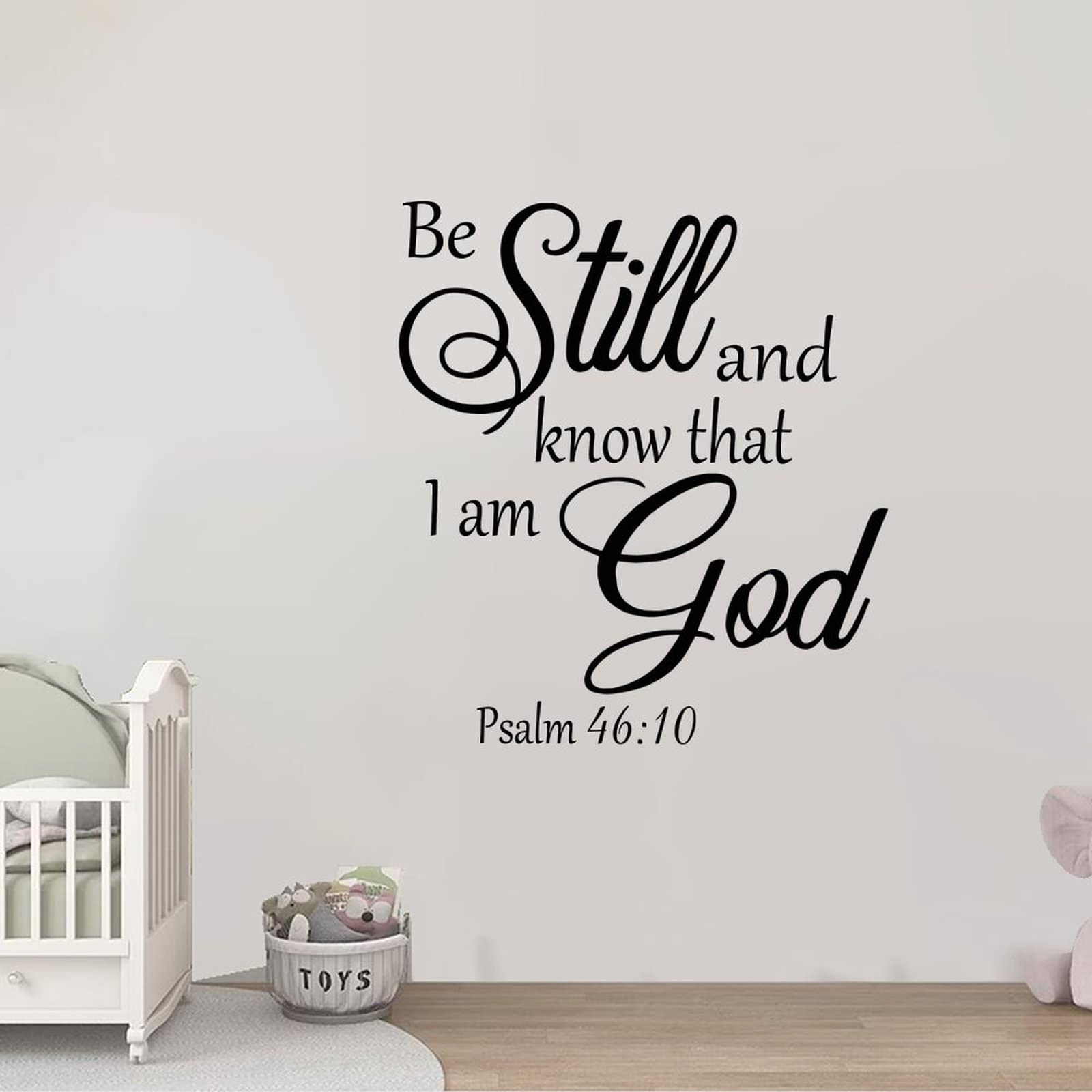 Be Still and Know That I Am God Psalm 46:10 Wall Decal - Custom Bible Verse Quote Sticker for Home, Bedroom, Living Room Decor - 22 Inch Removable Vinyl Art - Perfect for Christian Gift & Spiritual Wall Art
