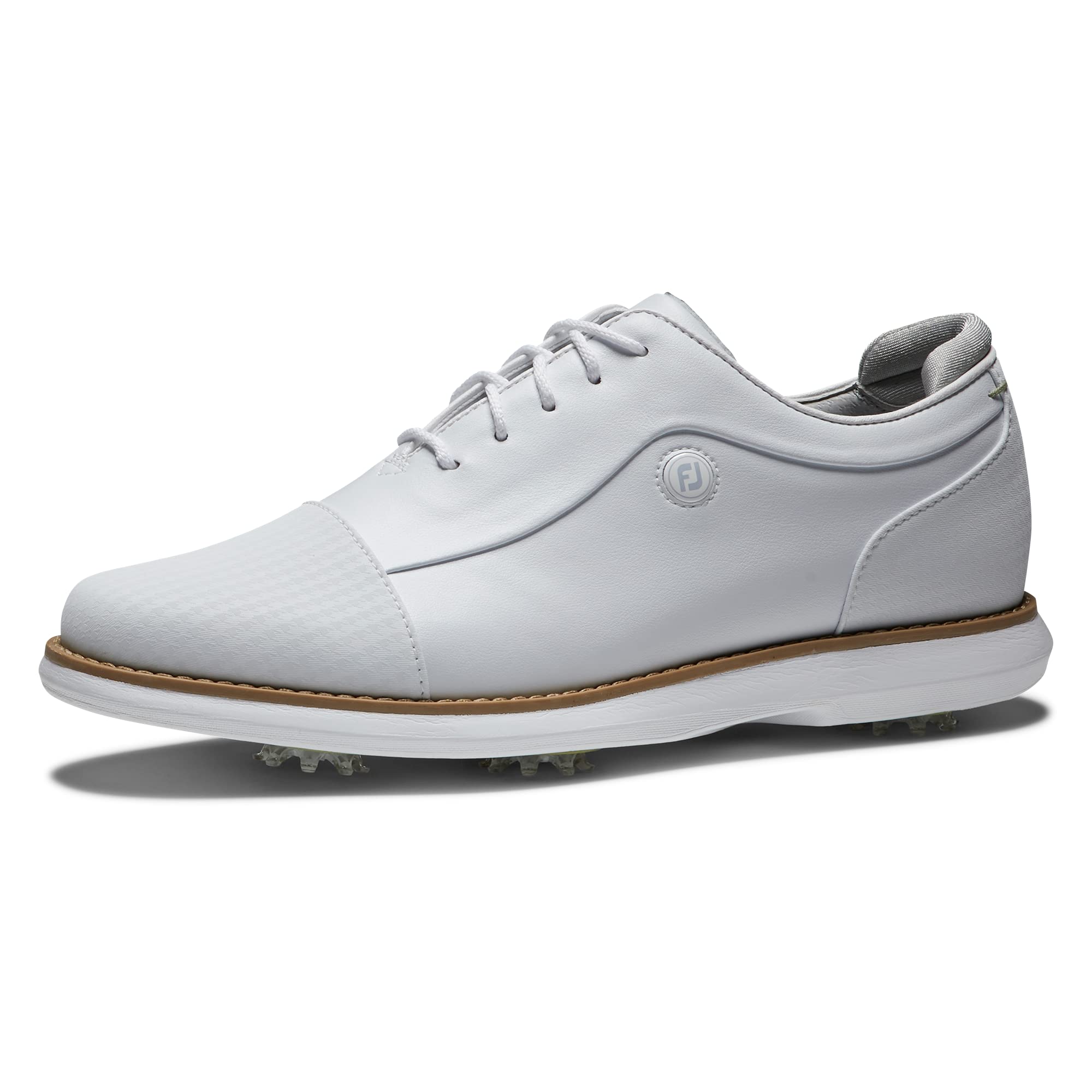 FootJoy Women's Traditions Golf Shoes - White/White Cap Toe, Size 6.5 - Comfortable & Stylish Previous Season Style for Women Golfers - Perfect for Golf Courses & Casual Wear