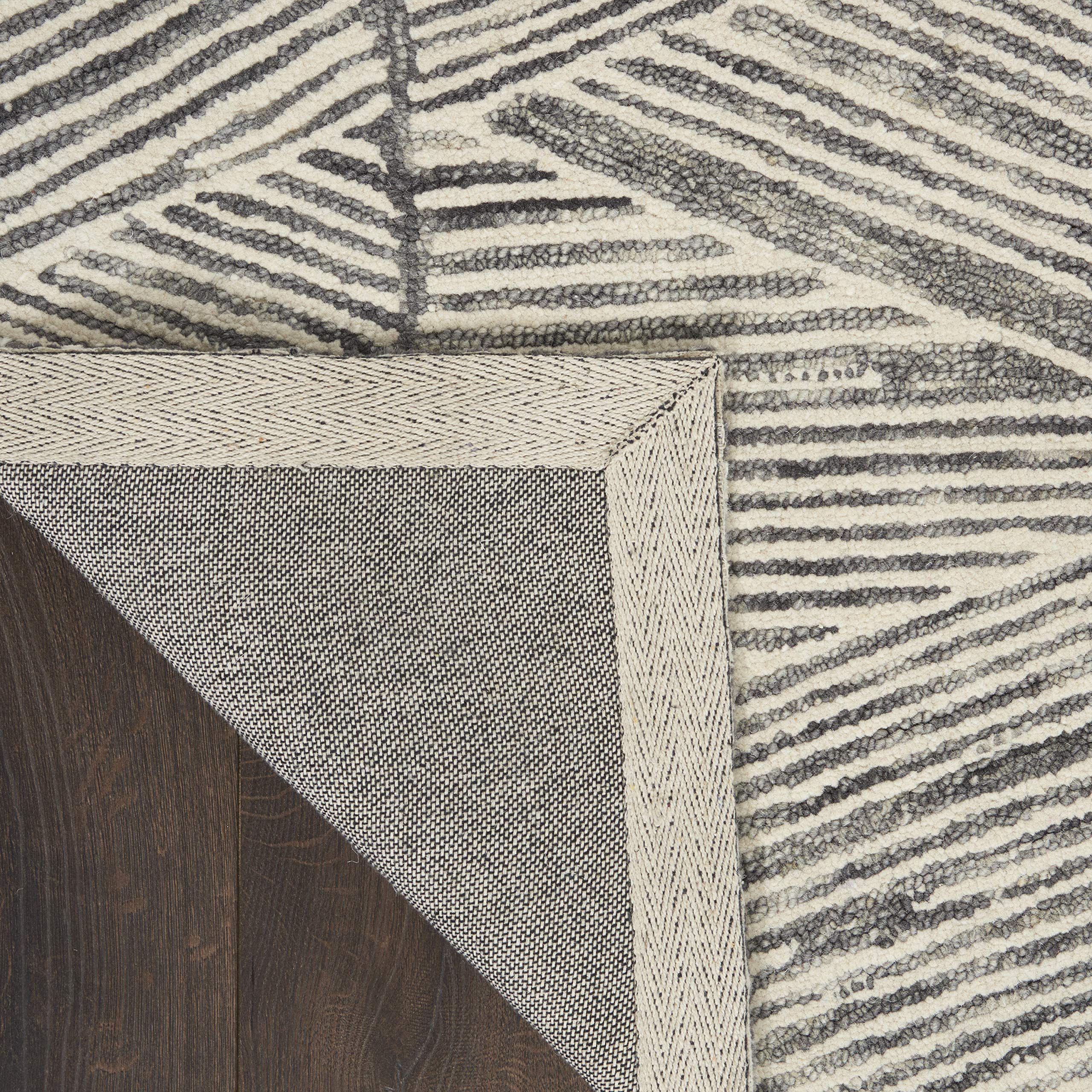 Nourison Vail Abstract Grey/White 5'3