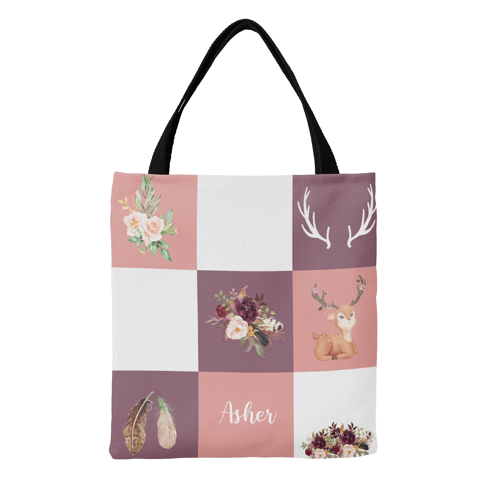 Stylish Personalized Deer Canvas Tote Bag - Eco-Friendly Reusable Shopping Bag for Women, School, Travel & Work | Perfect Gift Idea for Friends & Family