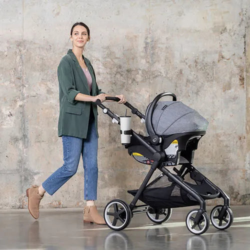 Gold SensorSafe Pivot Xpand Smart Modular Travel System with LiteMax Infant Car Seat - Moonstone Grey | Premium Baby Stroller & Car Seat Combo for Safe & Convenient Travel