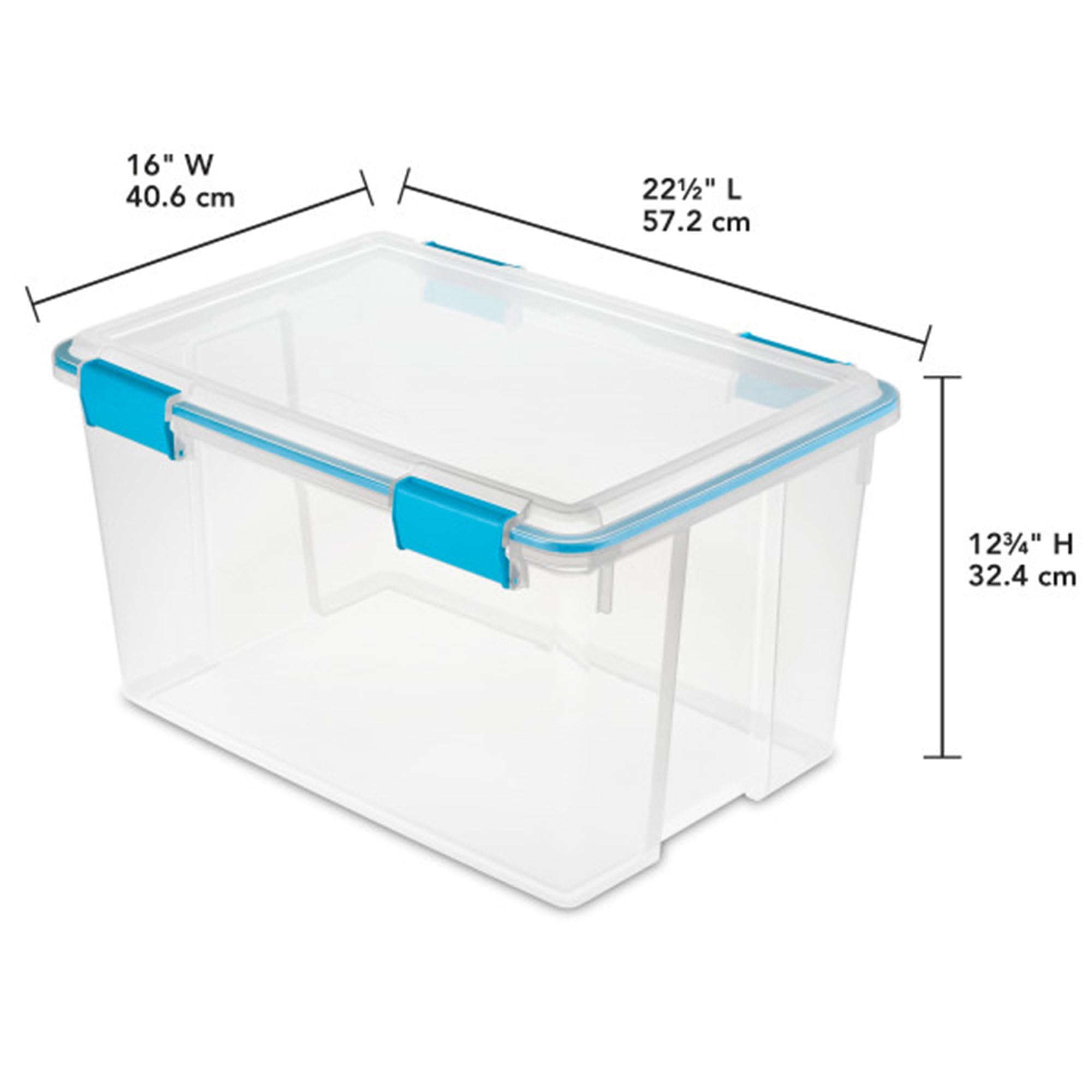 Sterilite 12-Pack 54 Quart Clear Plastic Storage Bins with Secure Latching Lids - Airtight Gasket Box for Home Organization, Closet Storage & Seasonal Decor