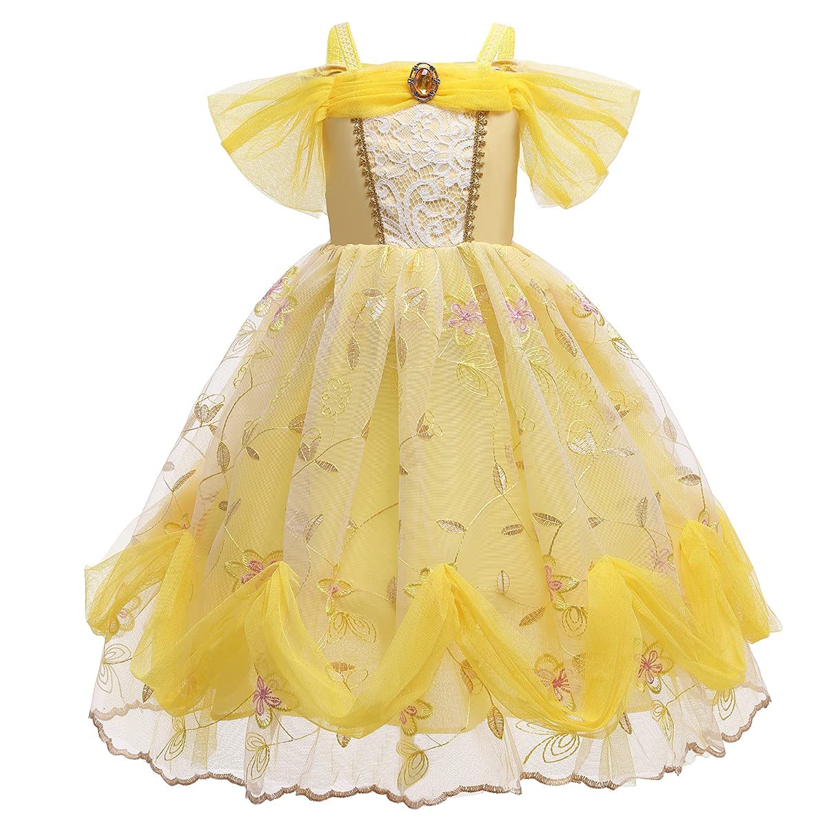 Belle Princess Dress for Girls - Beauty and The Beast Halloween Costume, Christmas & Birthday Party Gown with Accessories | Perfect for Dress-Up, Cosplay, and Special Occasions