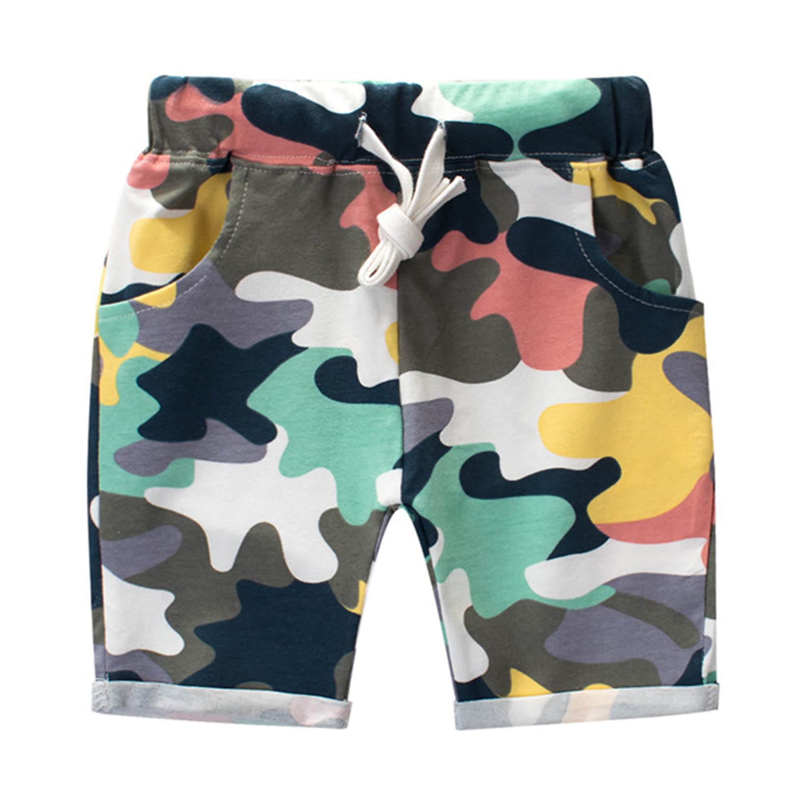 **Boys' Dinosaur Camo Jogger Shorts - Cotton Summer Active Shorts with Pockets for Toddlers & Kids | Playtime, Outdoor Adventures & Casual Wear**