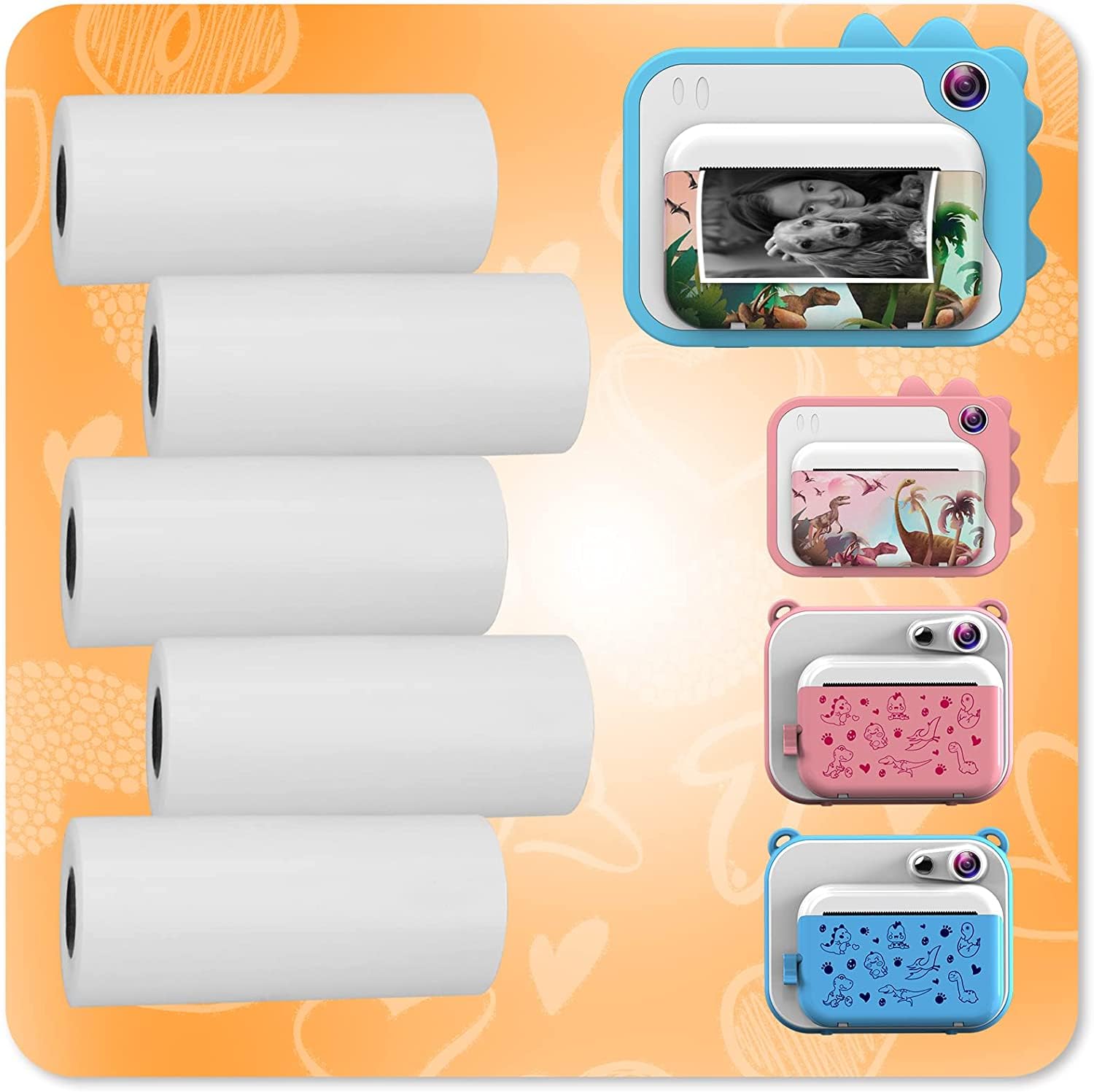 5 Rolls Kids Instant Print Camera Paper - Compatible with Children's Printing Cameras - Perfect for Birthday Parties, School Projects & Creative Play
