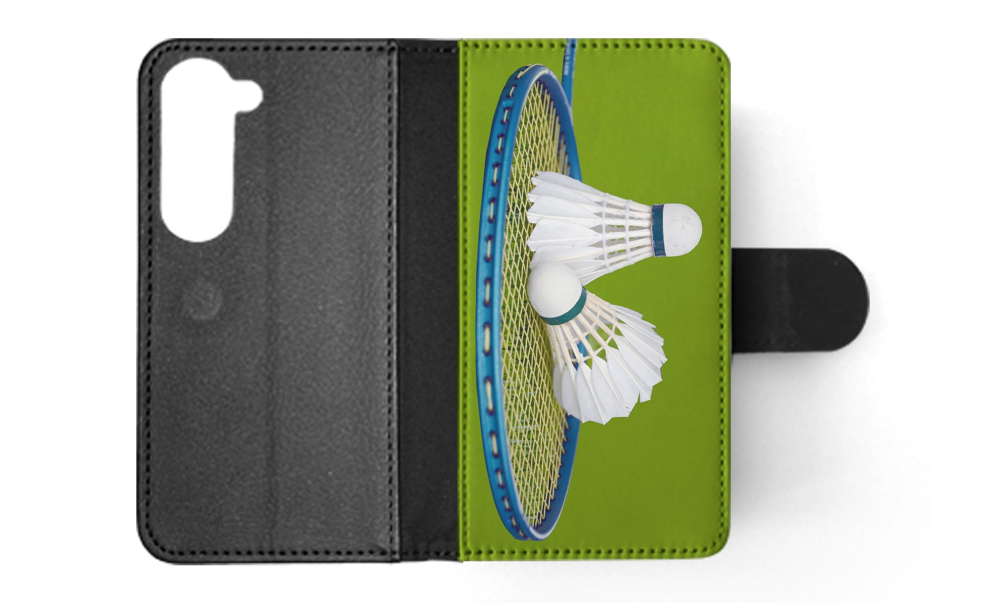 Premium Badminton Shuttlecock Design Flip Wallet Phone Case for Samsung Galaxy S23 - Stylish Protective Cover with Card Slots | Perfect for Sports Enthusiasts & Outdoor Activities