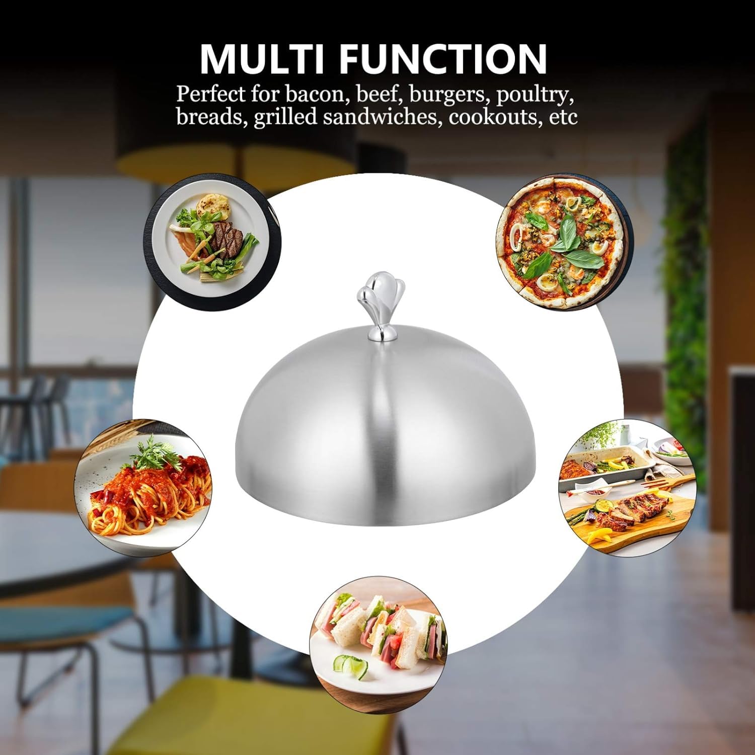 Stainless Steel Food Cover Dome for Home & Restaurant - Keep Dishes Fresh