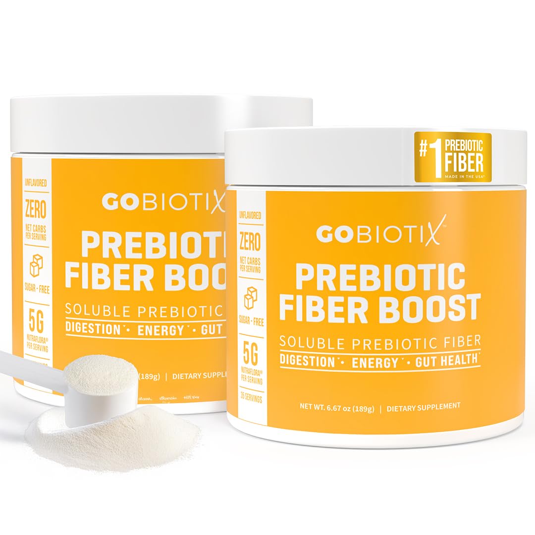 GoBiotix Prebiotic Fiber Powder - Gut Health, Keto, Vegan (2 Pack) for Digestive Wellness