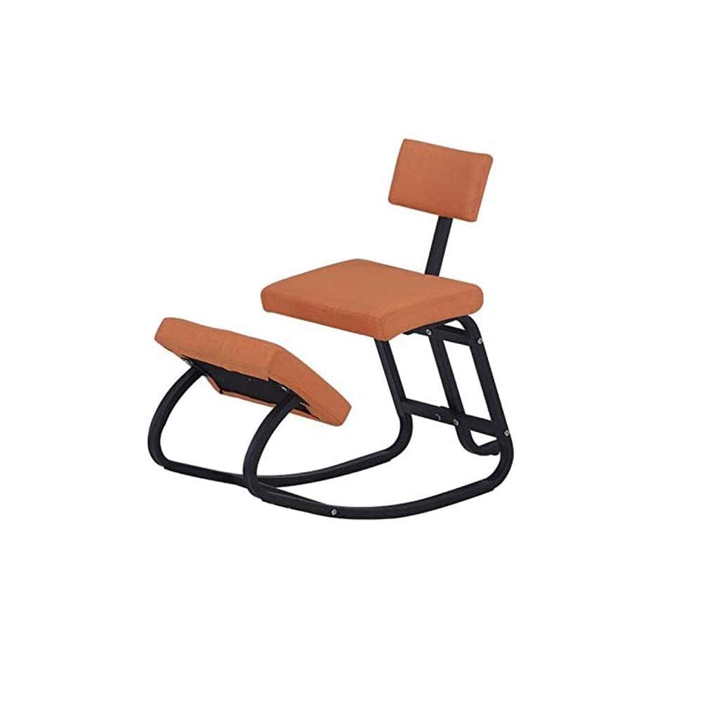 WYSTAO Ergonomic Kneeling Chair for Office & Home - Orange Posture Corrector, Yoga & Fitness Chair for Back Pain Relief, Spine Support & Hunchback Correction (Use for Work, Meditation & Relaxation)