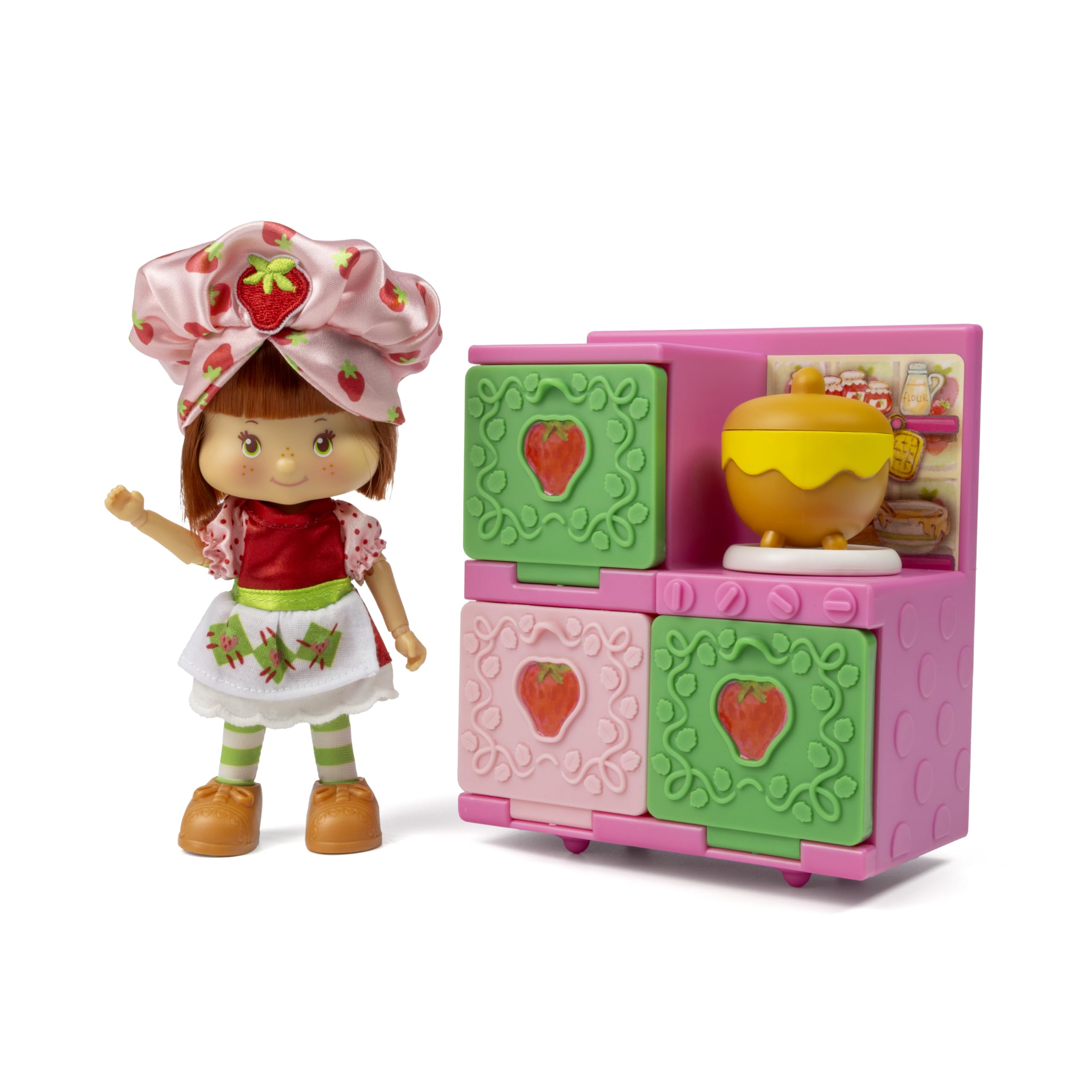 Strawberry Shortcake Sweet Scented 5.5-inch Posable Fashion Doll with Baking Dress & Berry Bake Playset - Oven, Baking Mixes & Cooking Accessories for Kids Pretend Play & Collectible Display