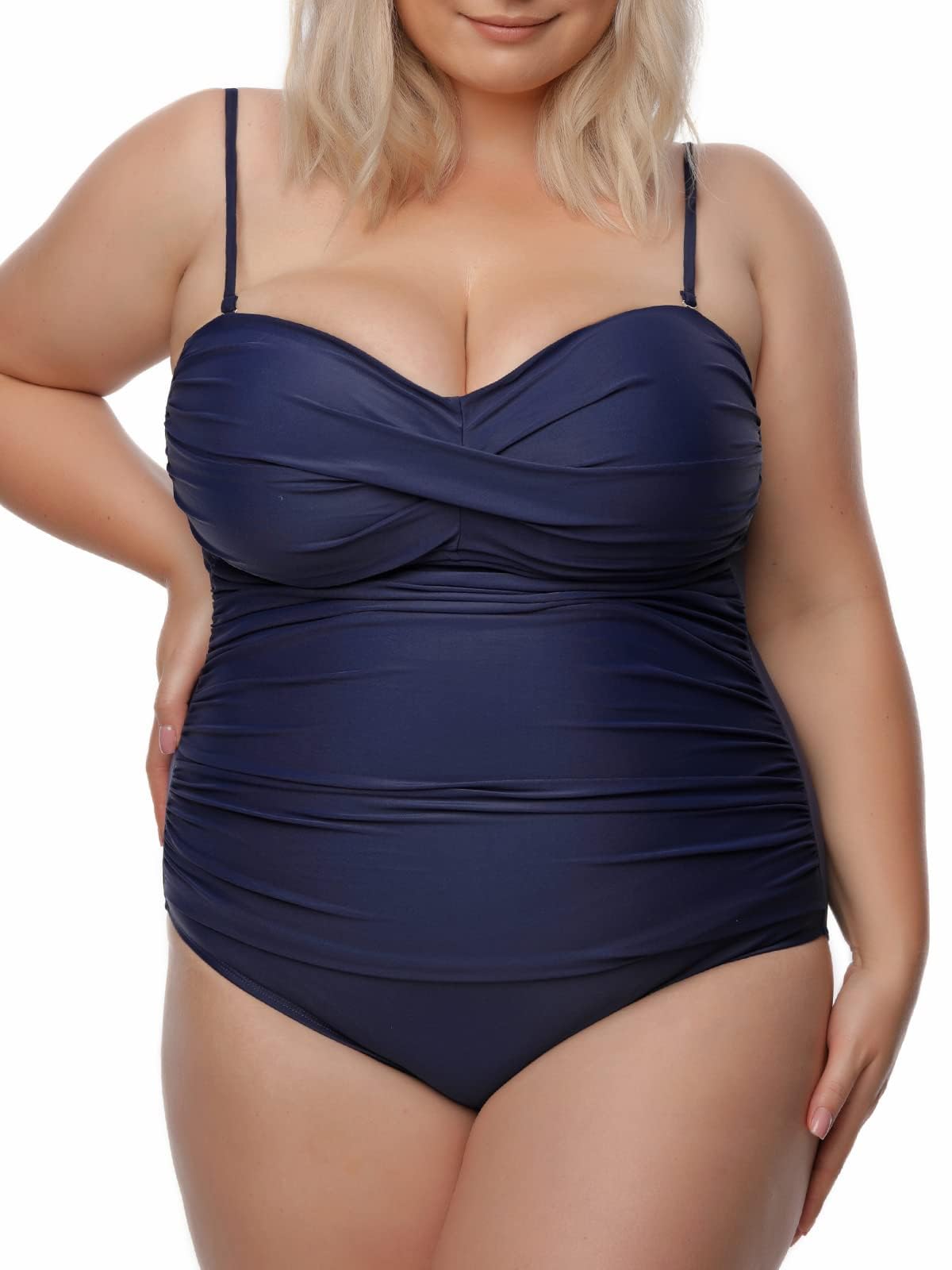 RELLECIGA Women's Strapless One Piece Swimsuit - Sexy Push Up Bathing Suit for Beach, Pool & Vacation - Tummy Control Swimwear with Adjustable Side Ties