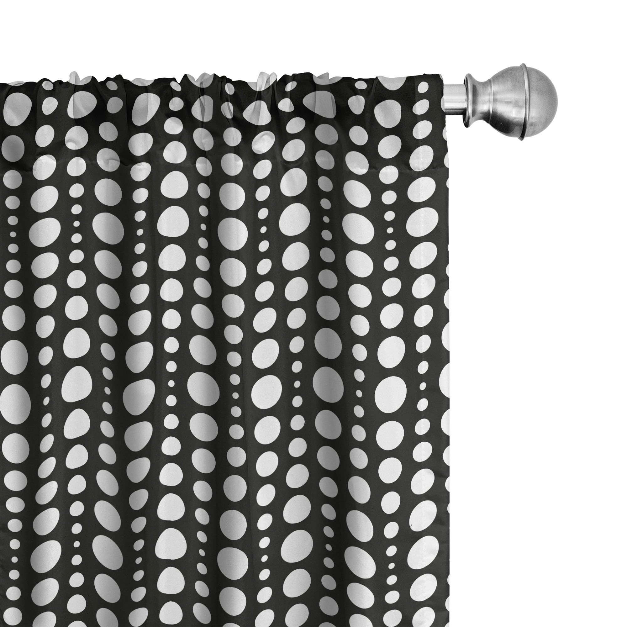 Ambesonne Black and White Window Curtains - Modern Geometric Dot Pattern Lightweight Room Decor - 2 Panel Set with Rod Pocket (28