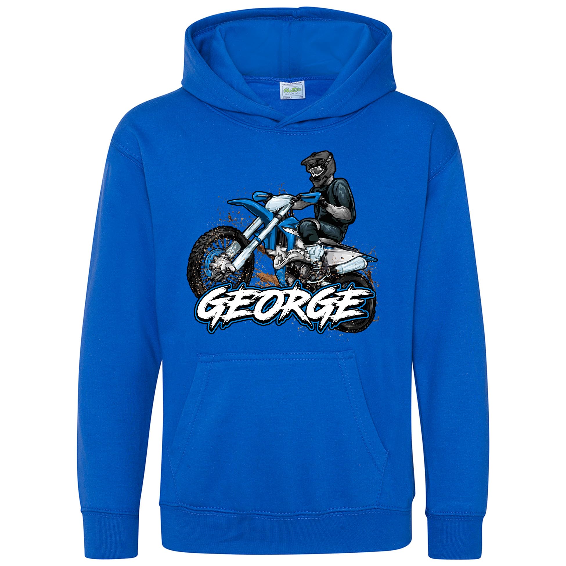 Custom Boys Dirt Bike Hoodie - Personalized Motocross Hooded Sweatshirt for Kids | Purple Print House | Perfect for Racing, Birthday Gifts & Outdoor Activities