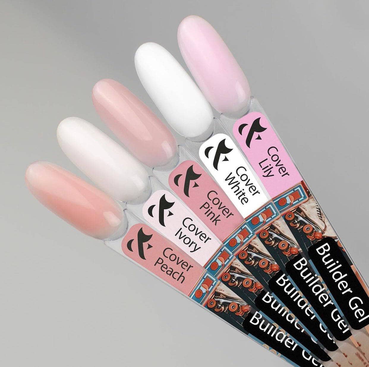 F.O.X Builder Gel Cover Ivory - 50ml Nail Extension Gel for Strong & Natural-Looking Nails - Perfect for DIY Manicures & Salon Use