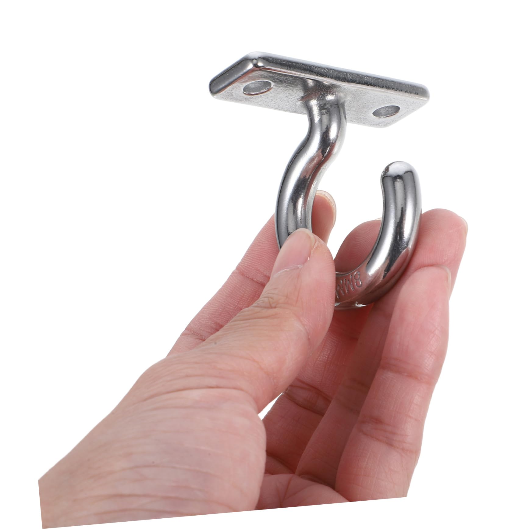 DOITOOL Stainless Steel Ceiling Hooks with Screws & Eye Plate - Heavy Duty Wall Mount Hooks for Garments, Ceiling Fans, Plants & Home Decor - Perfect for Closet Organization & Hanging Decorations
