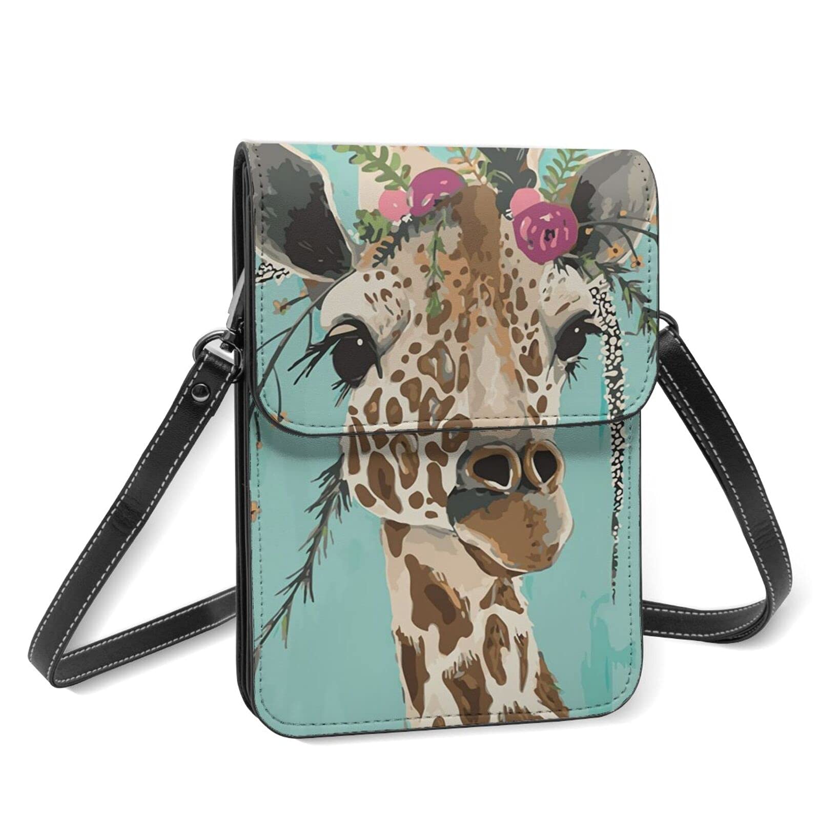Wild Animal Giraffe Print Crossbody Phone Purse - Cute Mini Handbag with Adjustable Shoulder Strap for Women - Lightweight Wallet & Passport Holder - Perfect for Travel, Shopping, and Everyday Use