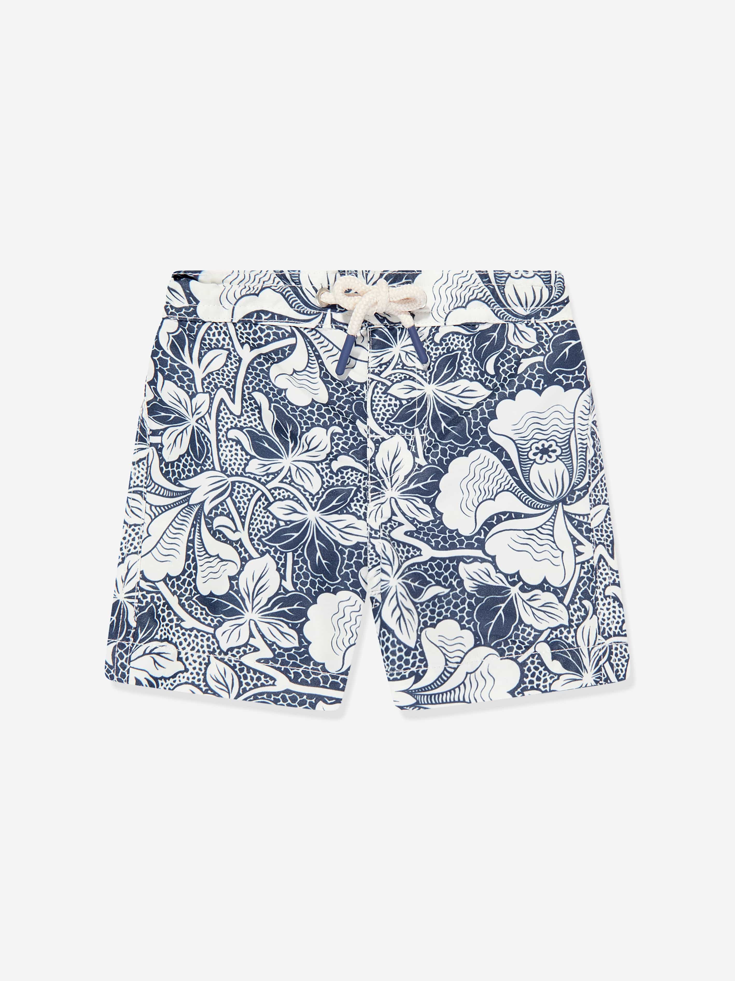 Blue Floral Swim Shorts for Baby Boys - Comfortable & Quick-Dry for Beach, Pool & Summer Play