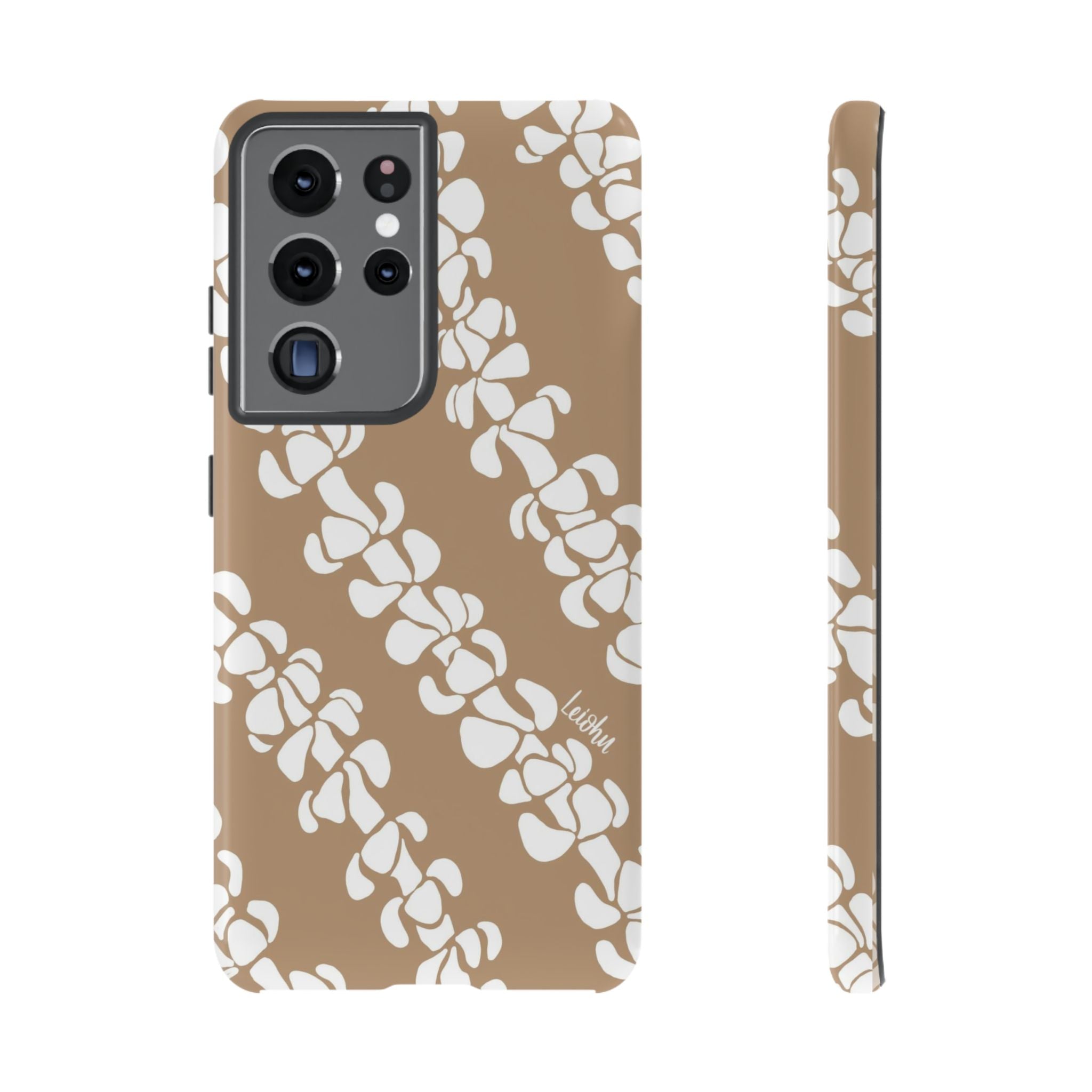 Premium Puakenikeni Tan Leather Case for Samsung Galaxy - Durable Protection with Stylish Design for Everyday Use