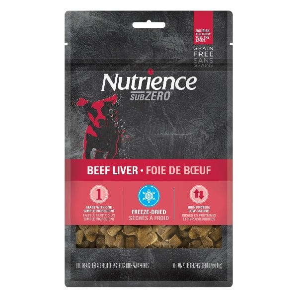 Nutrience SubZero Freeze Dried Beef Liver Dog Treats - High Protein, Grain Free Training Snacks for Dogs - Perfect for Reward Training & Outdoor Adventures