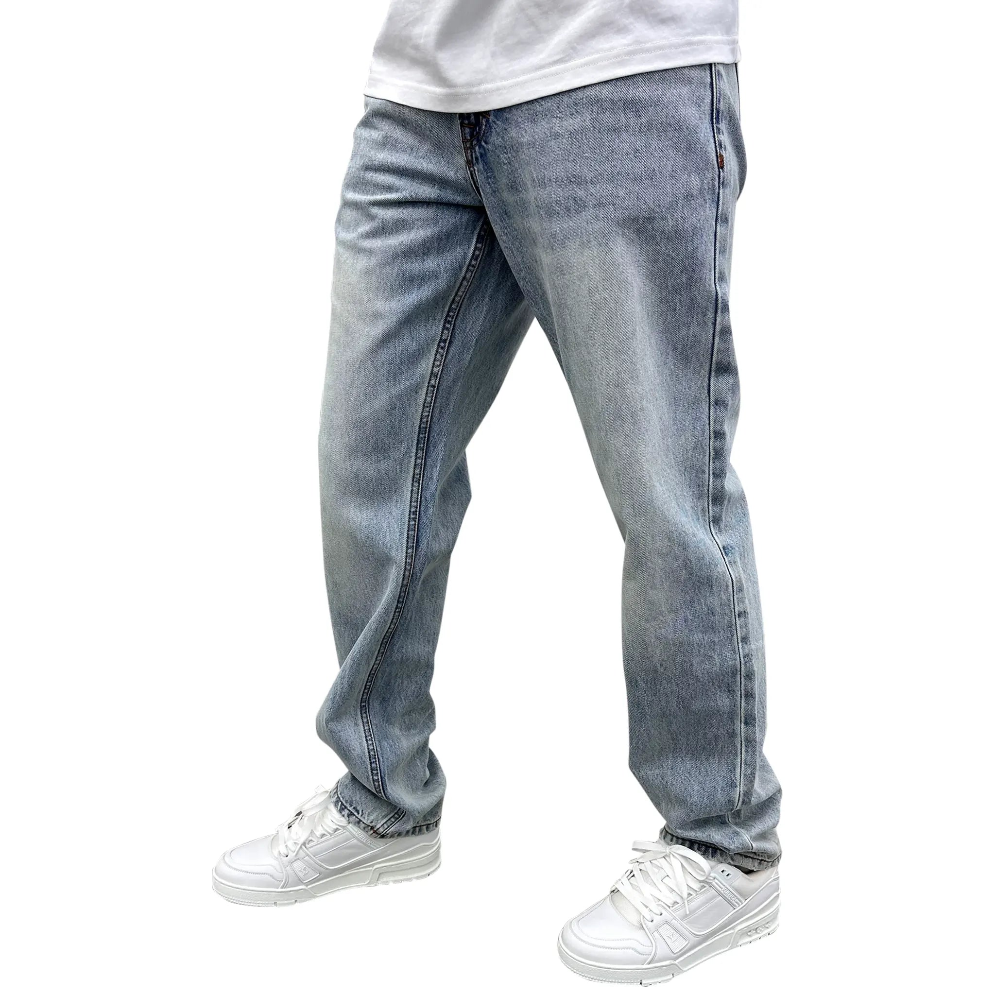 SIARR Essentials Straight Leg Jeans for Women - Classic Blue Denim Pants, High Waist Comfort Fit - Perfect for Casual Wear, Office & Everyday Outfits