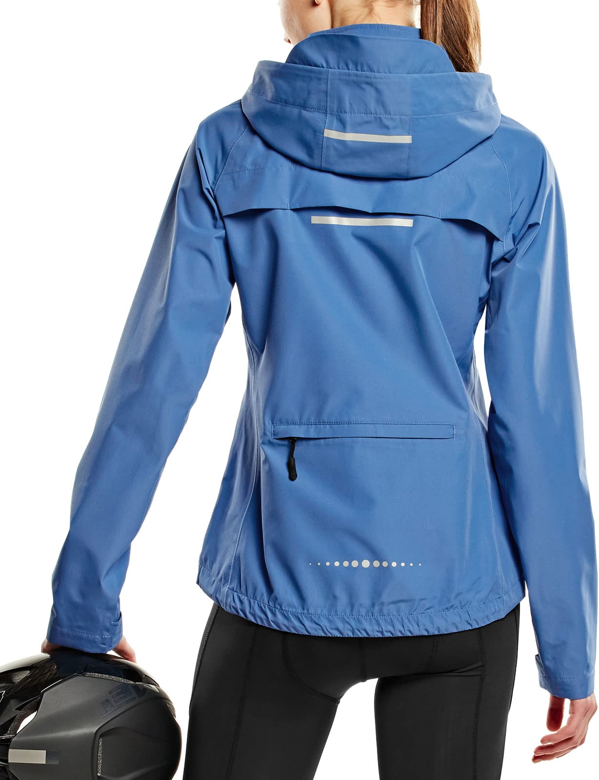 TSLA Women's Waterproof Cycling Windbreaker Jacket - Lightweight Reflective Running Raincoat, Packable Hooded Hiking Jacket for Outdoor Workouts, Jogging & Commuting