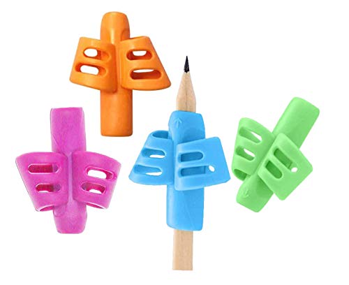 Kids Pencil Grips - 4pcs Ergonomic Writing Aid for Handwriting & Posture Correction - Perfect for Toddlers & Beginners