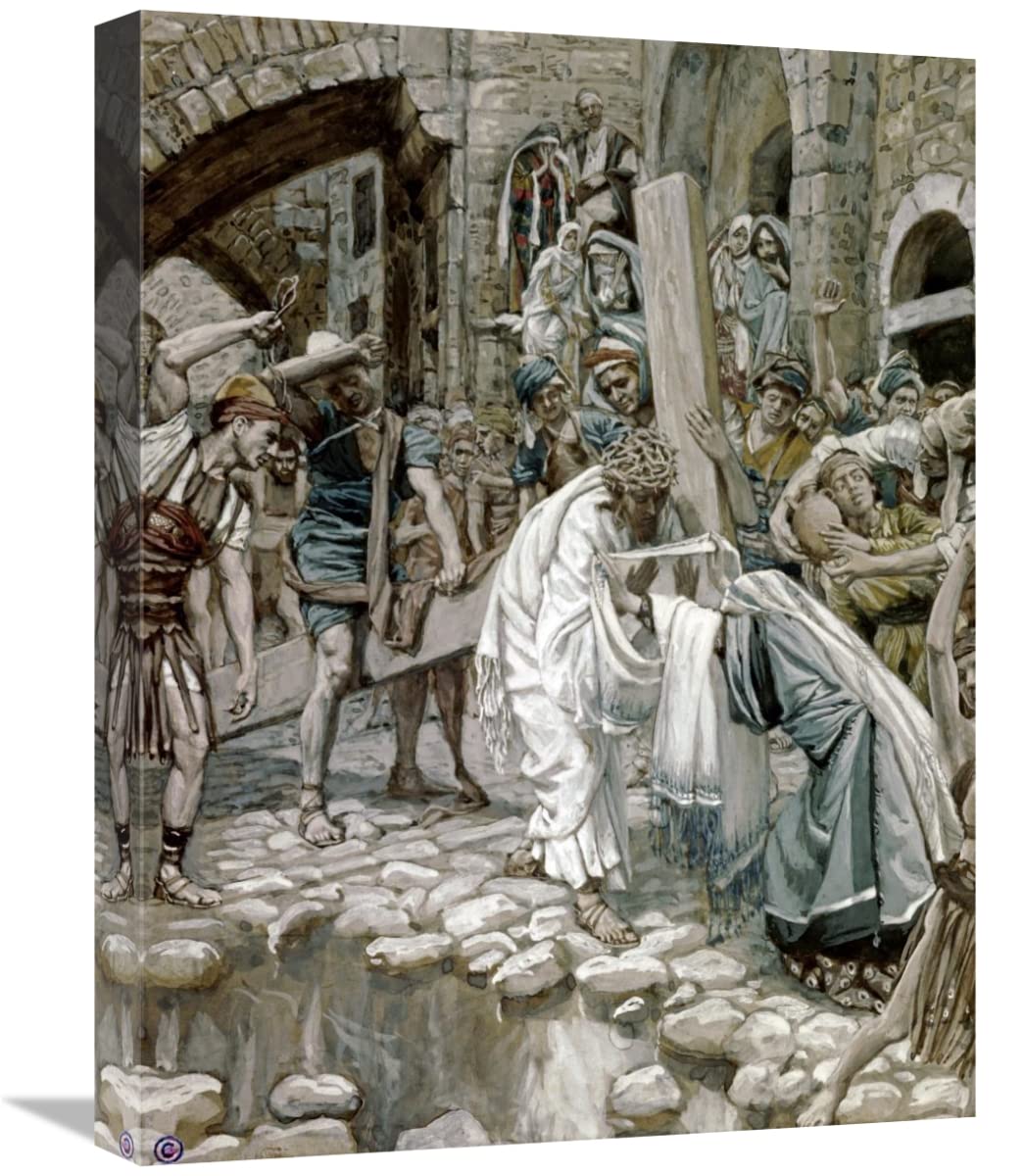 22 Inch A Holy Woman Wipes The Face of Jesus Religious Art Print by James Tissot - Biblical Wall Decor for Home, Church & Office