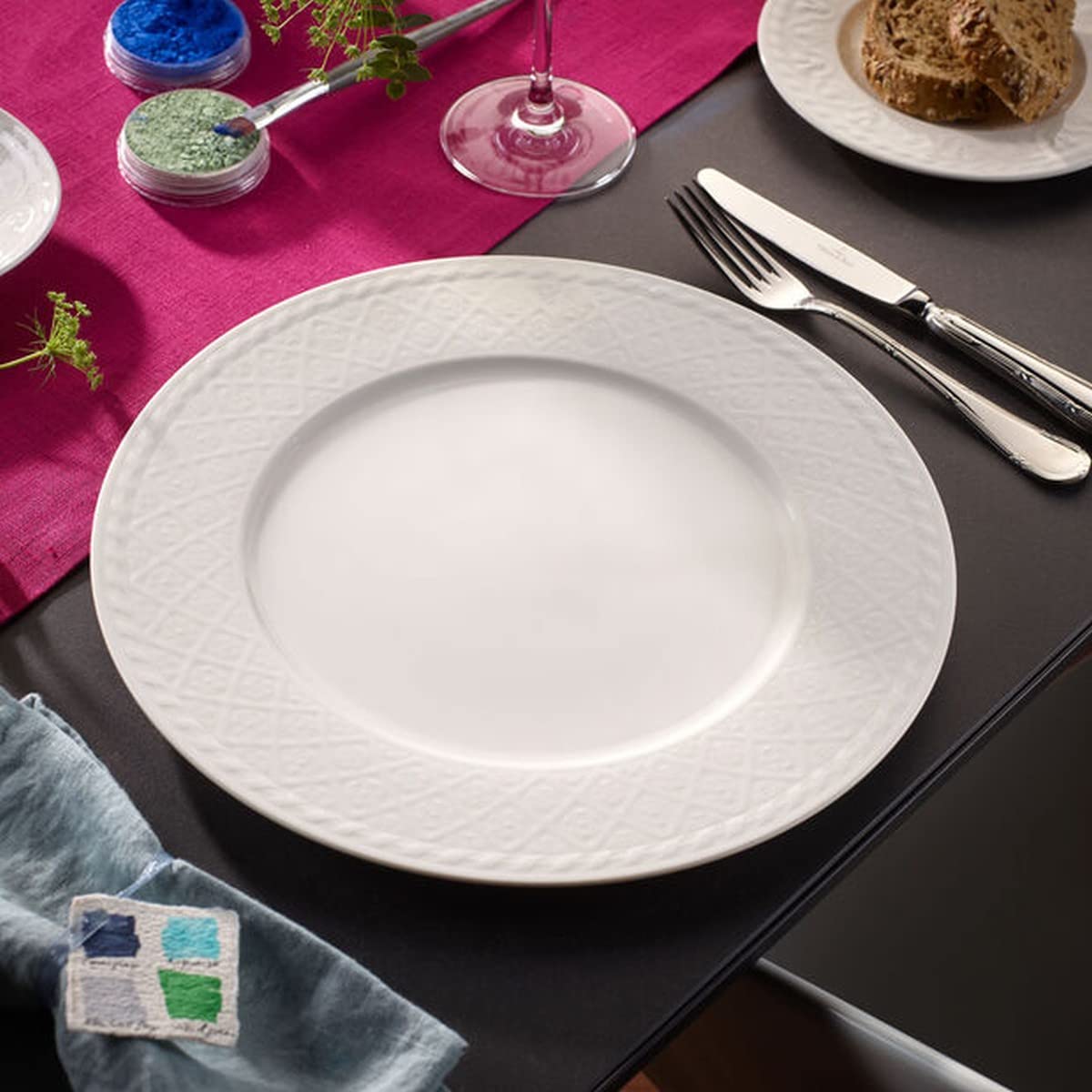 Villeroy & Boch Cellini 12-Piece Porcelain Dinnerware Set - Premium German-Made White Tableware for Formal Dining & Special Occasions