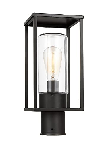 Generation Lighting 8231101-71 Vado Outdoor Post Light Fixture - 1-Light 60W Antique Bronze - Perfect for Patio, Garden & Pathway Lighting