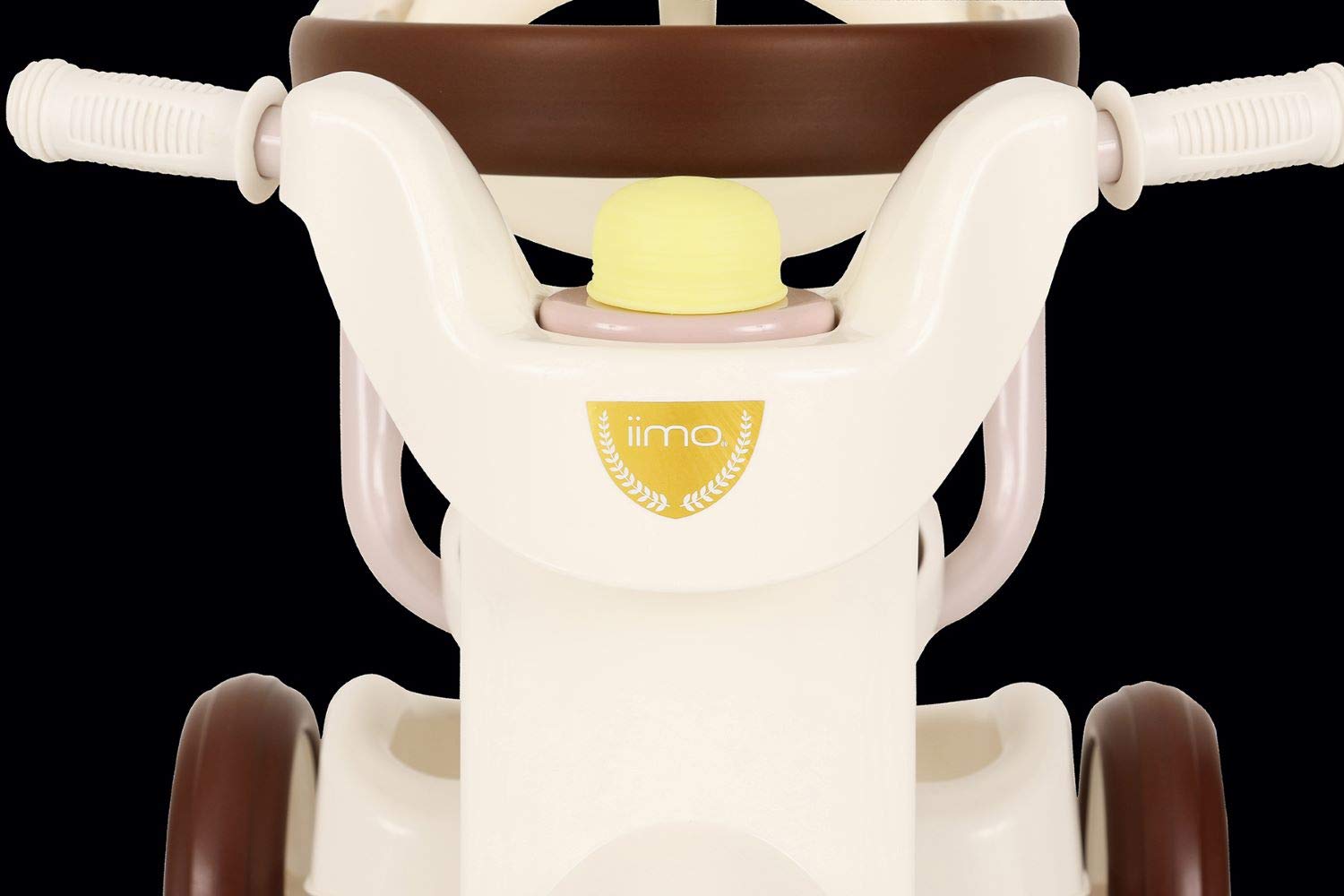 Premium iimo 02SS Foldable Toddler Tricycle - Lightweight Push & Fold Trike Stroller for Kids Ages 10 Months to 3 Years, Gentle White | Perfect for Park Rides, Neighborhood Walks & Outdoor Family Adventures