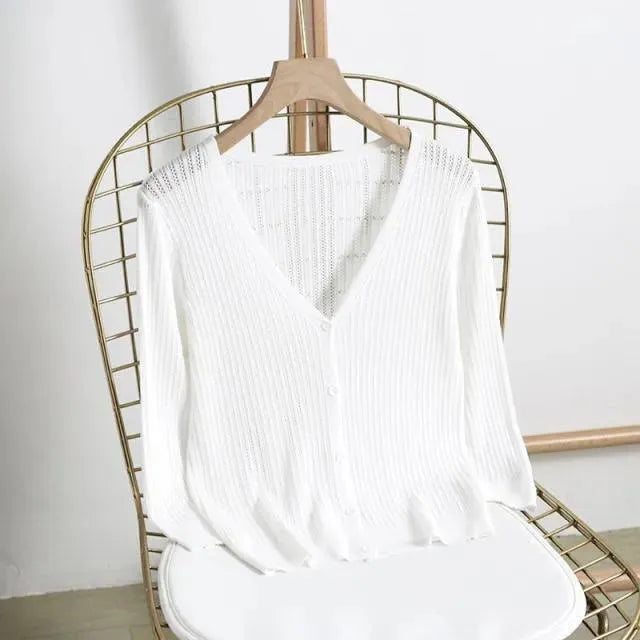 Women's Lightweight Summer Cardigan Sweater - Soft & Breathable Open Front Cover-Up for Beach, Office & Casual Wear