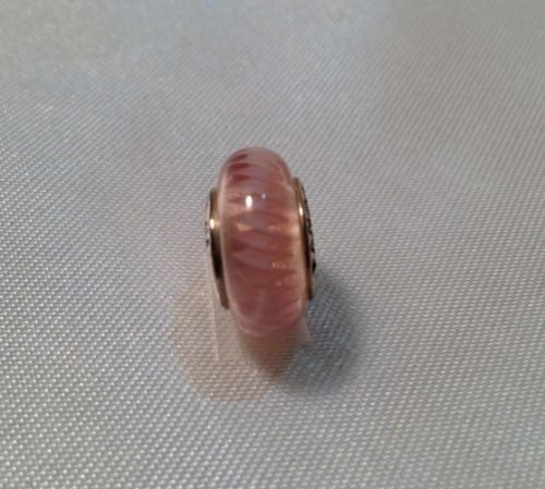 Pandora Pink Zigzag Stripe Murano Glass Charm Bead for Bracelets - Handmade Italian Glass Jewelry for Women, Perfect Gift for Birthday & Anniversary