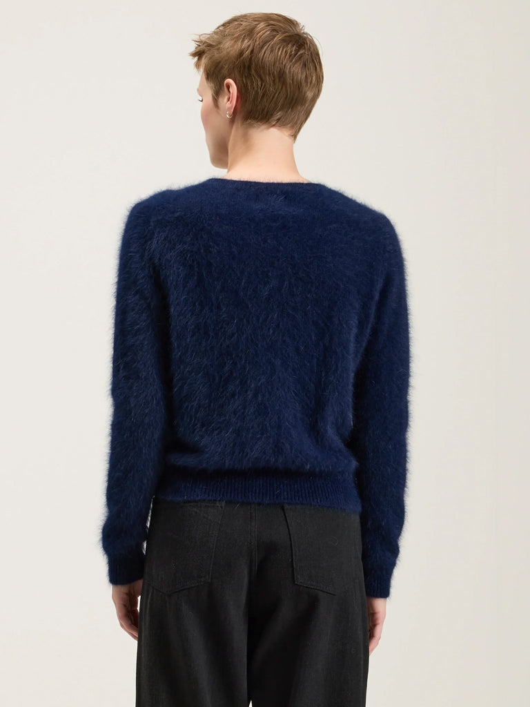 Bellerose Datti Navy Blue Crew Neck Knit Sweater for Women - Casual Comfort & Stylish Layering for Fall & Winter