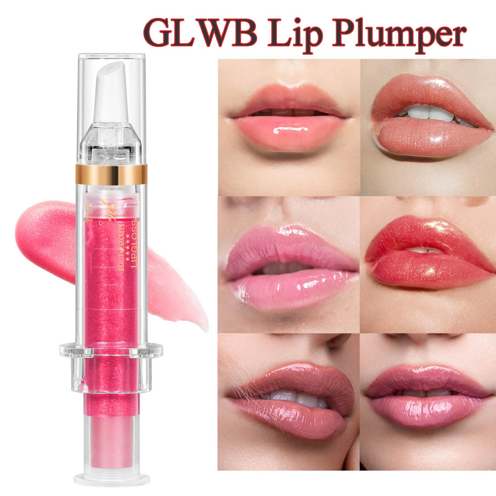 GLWB Extreme Lip Plumper Gloss - 6PCS Natural Spicy Lip Plumping Booster for Women & Girls (2024 New) | Perfect for Date Night, Parties & Everyday Glam