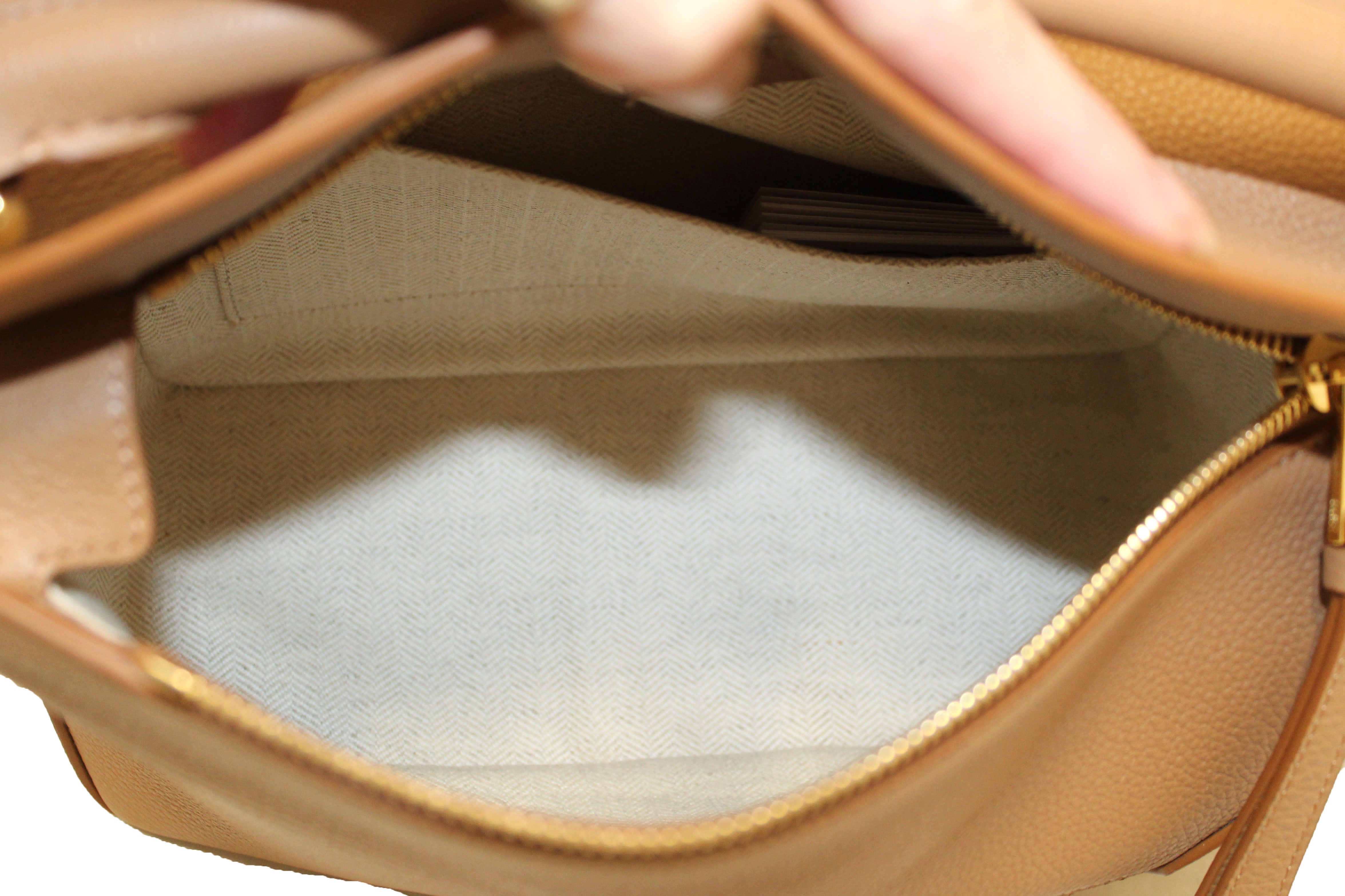 Authentic Loewe Small Puzzle Edge Bag in Brown Soft Grained Calfskin Leather | Luxury Crossbody Purse for Women | Perfect for Work, Travel & Everyday Use