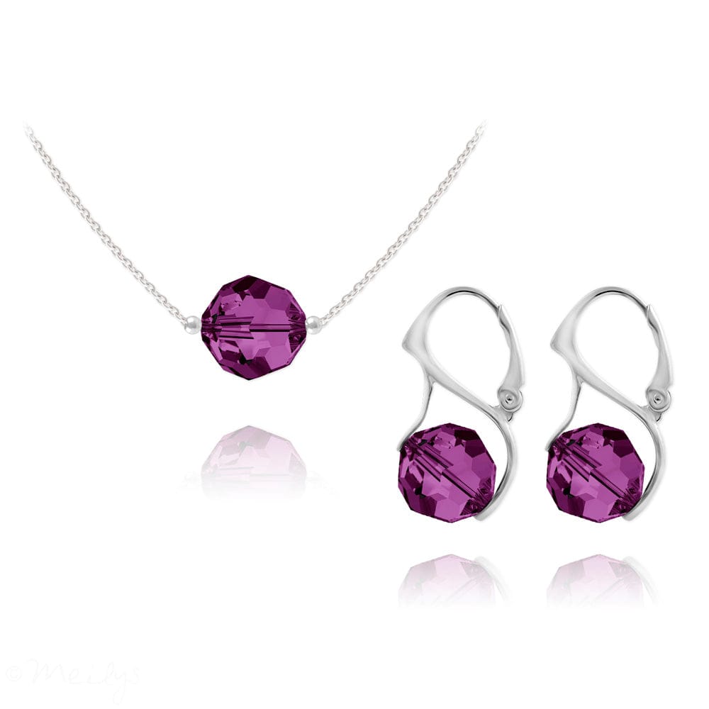 Natural Amethyst Bead Jewelry Set - Elegant Purple Gemstone Necklace & Earrings for Women | Perfect for Gifts, Weddings & Special Occasions