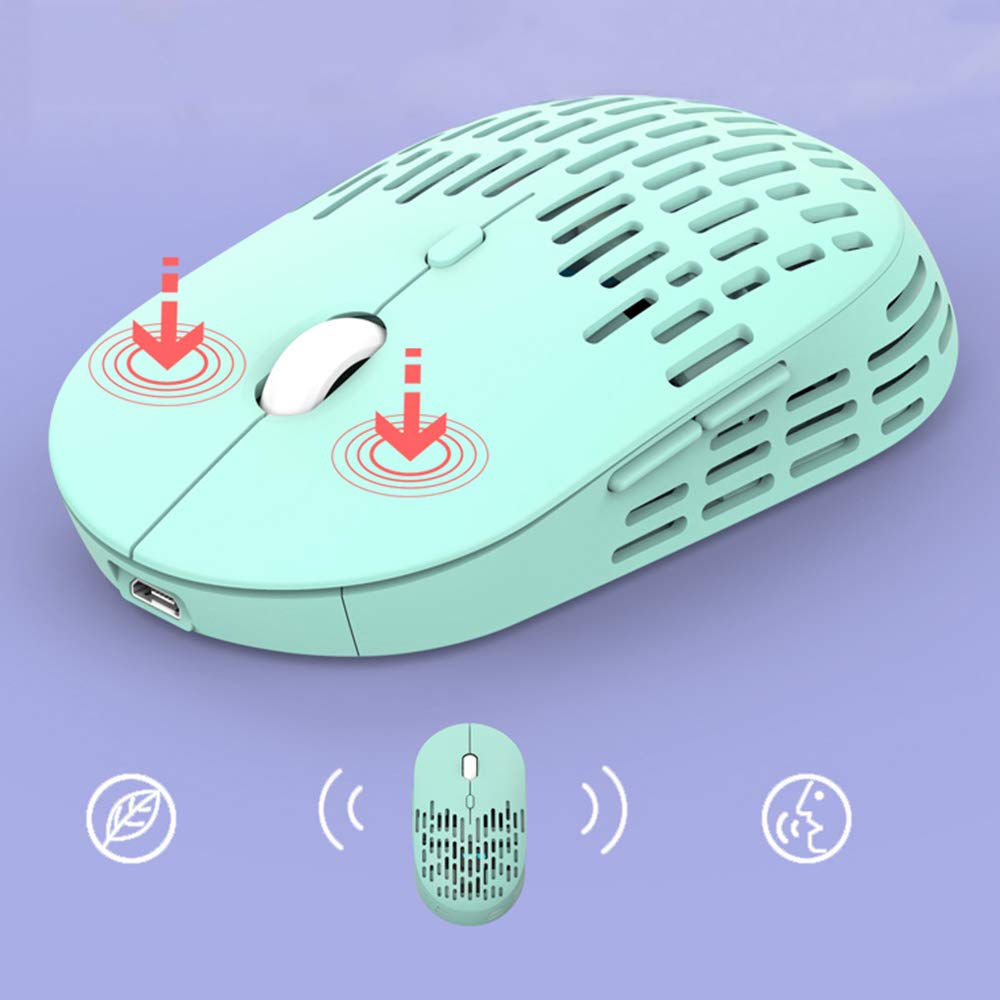 Wireless Bluetooth Mouse with Hollow-Out Ventilation Design, Dual Mode Connectivity, Silent Click & Optical Tracking, USB-C Rechargeable - Perfect for Office, Gaming & Travel Use