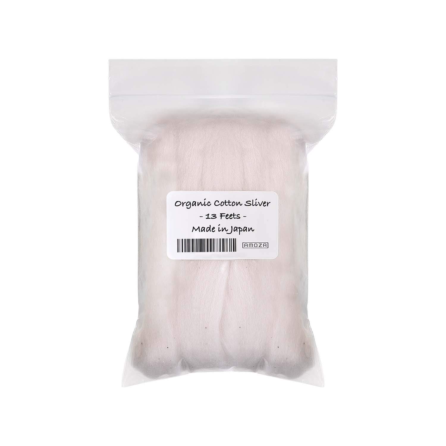 Japanese Organic Cotton Sliver 13 Feet 100% Organic Unbleached - Made in Japan (1 Pack) | Perfect for Baby Blankets, DIY Crafts & Eco-Friendly Sewing Projects