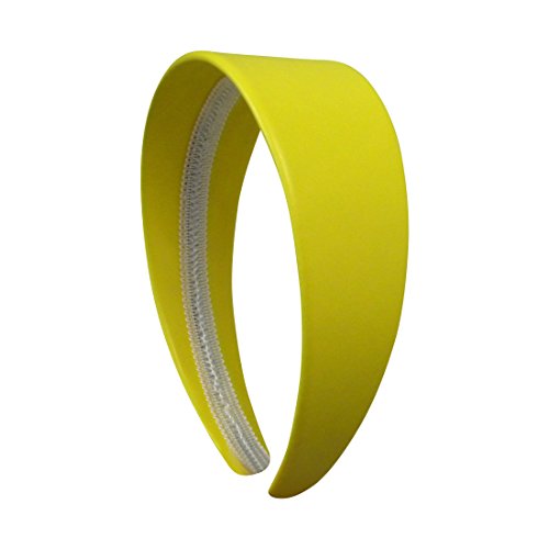 2 Inch Wide Yellow Leather-Like Headband for Women and Girls - Perfect for Workouts, Casual Wear, and Special Occasions