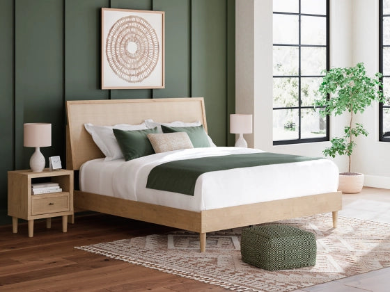 Cielden King Size Panel Bed Frame with 2 Nightstands - Modern Wooden Bedroom Set for Master Bedroom, Guest Room & Home Decor