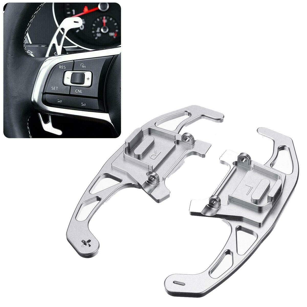 Aluminum Paddle Shifters for VW Golf MK7 GTI R R-line Scirocco 2014-2019 - Silver Steering Wheel Shifter Extensions | Upgrade Your Driving Experience for Sporty & Performance Cars