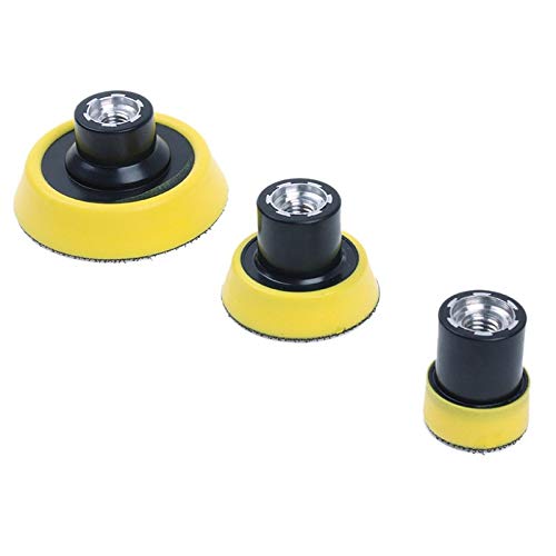 3Pcs M10 Air Angle Grinder Polish Pad Kit - 1/2/3 Inch Hook & Loop Backing Pads for Sanding Discs - Compatible with Sanders & Abrasive Tools (Red) - Perfect for Metal Polishing, Wood Sanding & DIY Projects