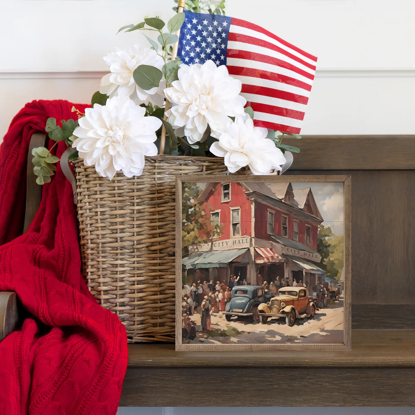 City Hall Wood Framed Print - Premium Wall Art Decor for Home & Office - Perfect for Living Room, Bedroom, or Office Display