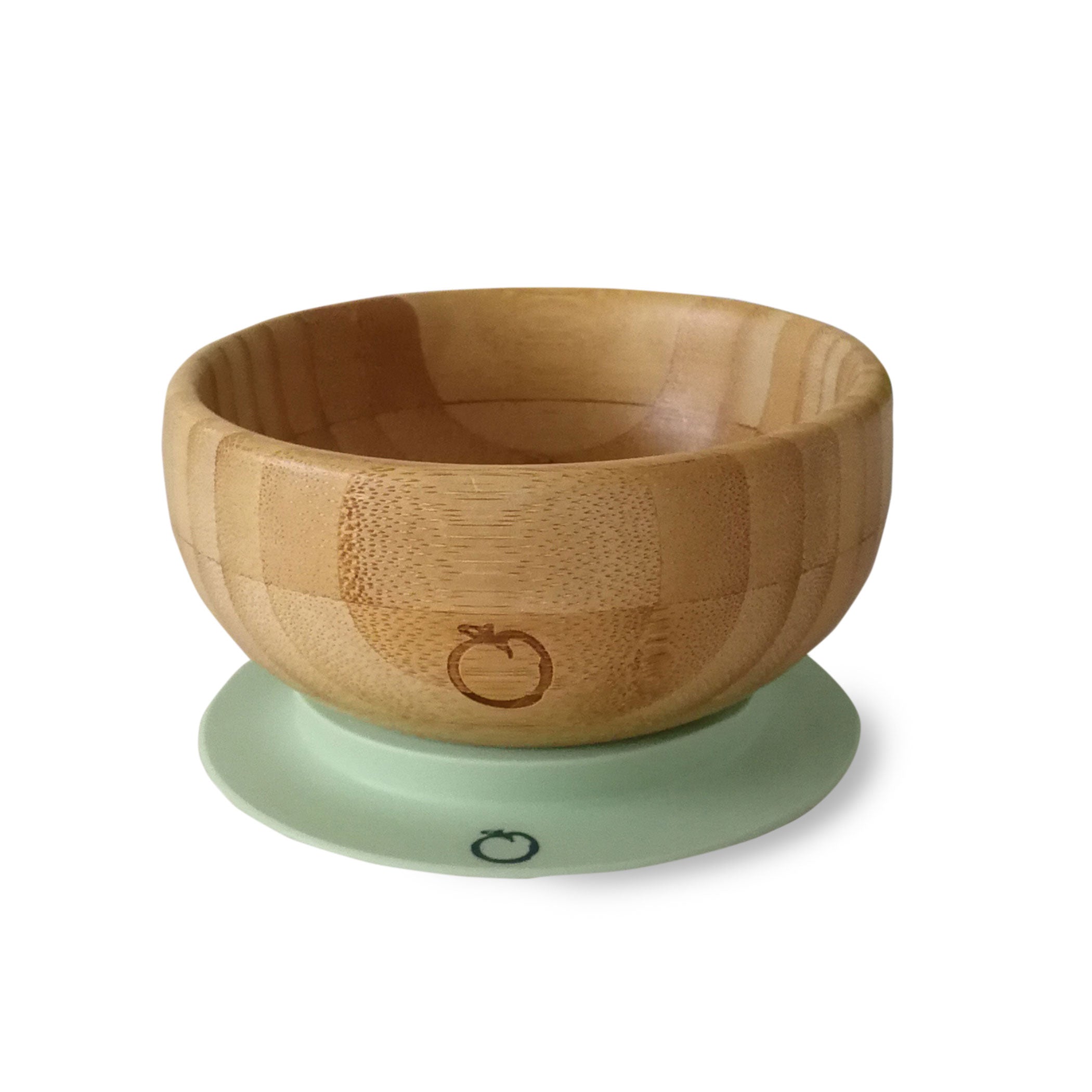 Non-Slip Bamboo & Silicone Suction Bowl with Lid - Eco-Friendly Baby Feeding Dish for Toddlers - Perfect for High Chairs, Travel, and Mess-Free Mealtime (Olive Green)