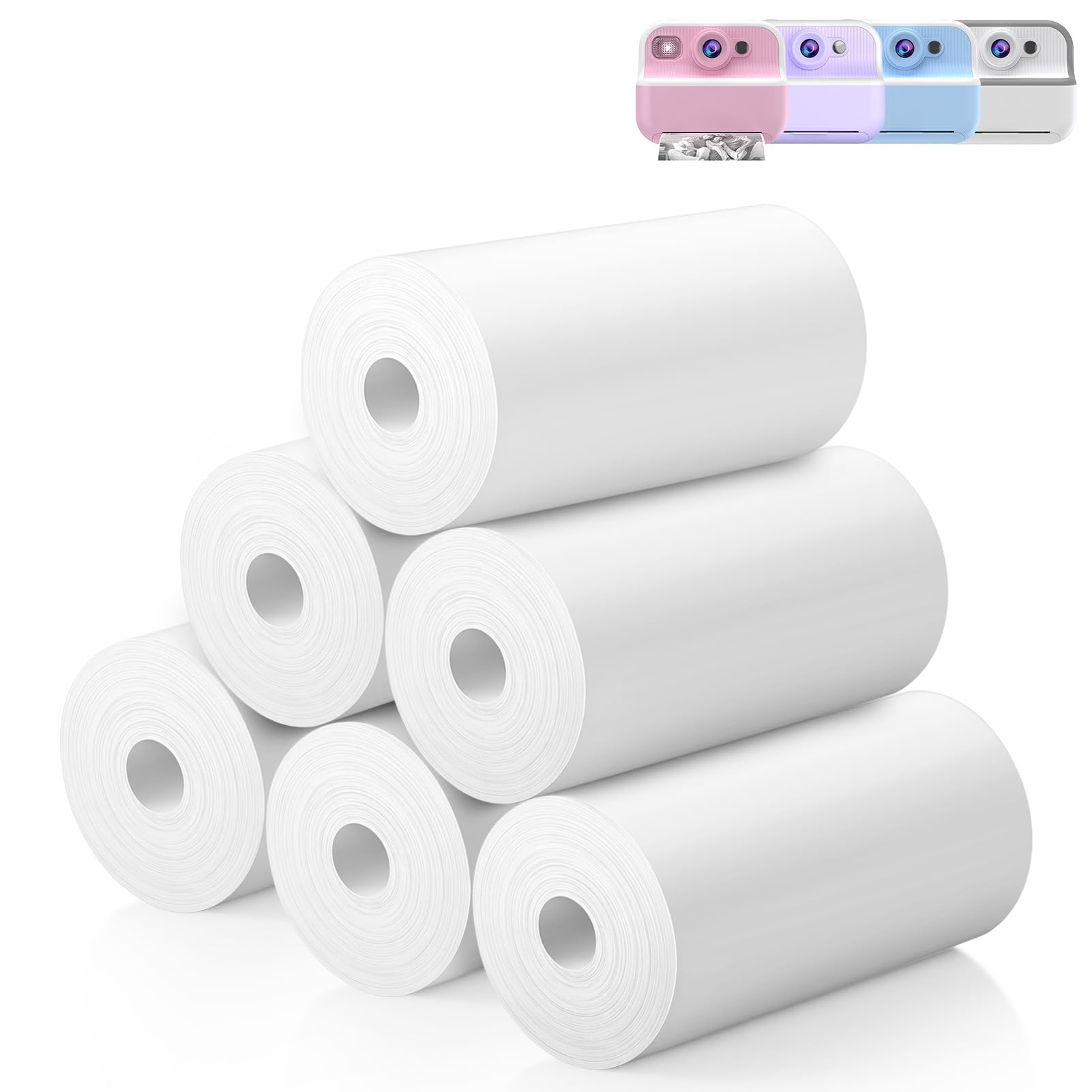 Kids Instant Print Camera Thermal Paper Refill - 6 Rolls Replacement Printing Paper for Toddler Camera | Fun Photo Printing for Parties, Travel & Creative Play