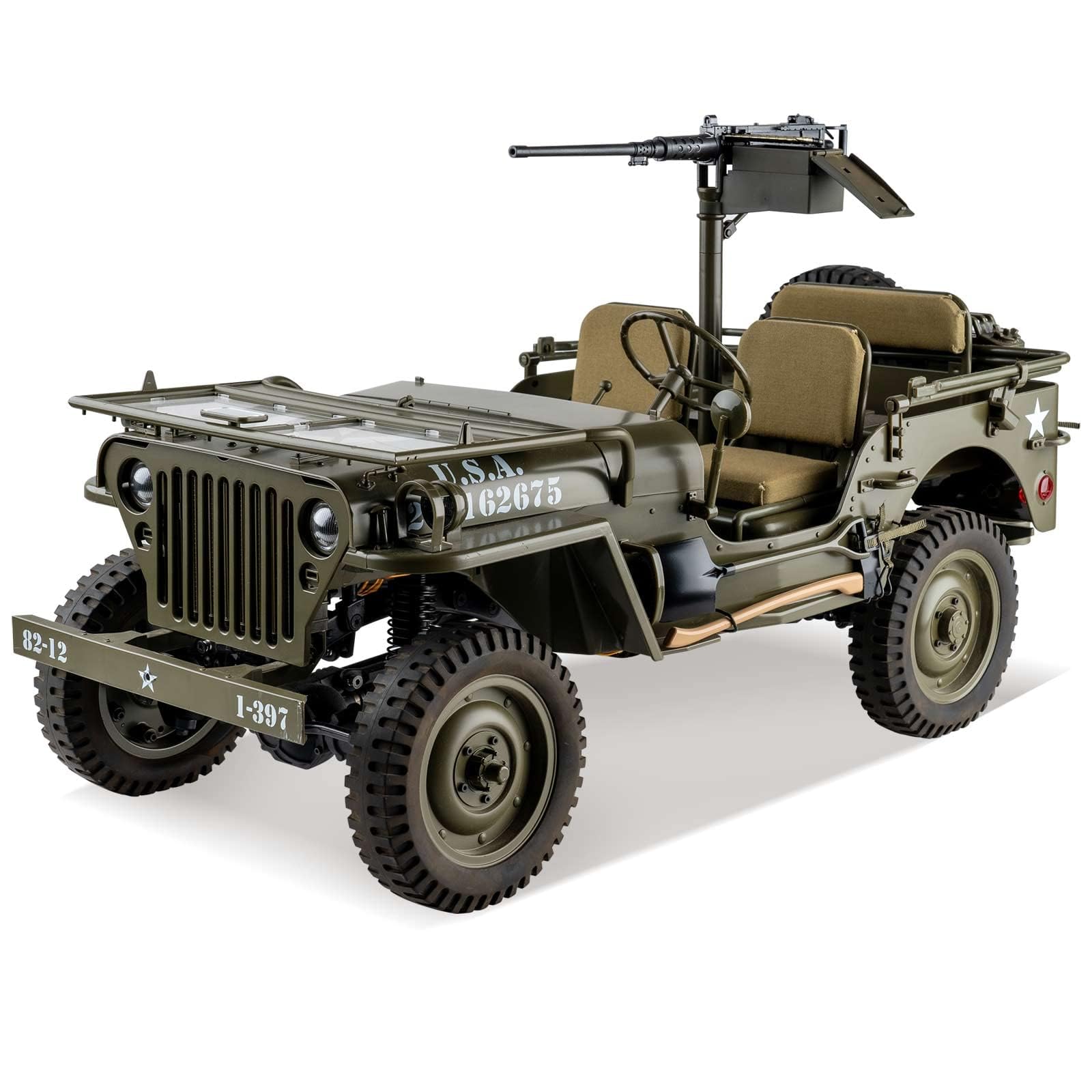 1/6 Scale FCX RocHobby 1941 MB Scaler 4x4 RC Truck - Hobby Grade Remote Control Car with 550 Brushed Motor & LED Lights for Adults (Battery & Charger Not Included) - Perfect for Off-Road Adventures, Backyard Crawling & RC Enthusiast Collections