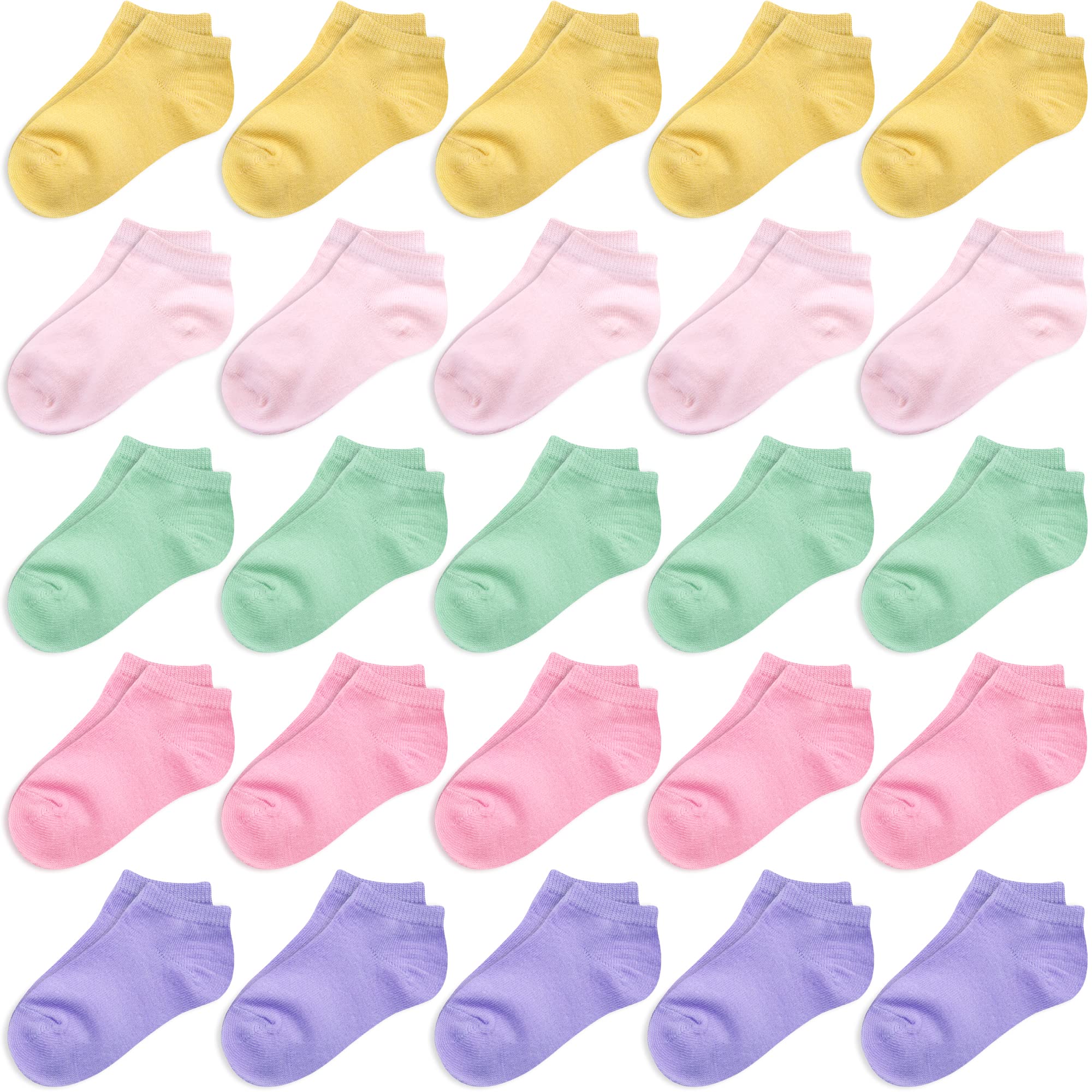 Duufin 25 Pairs Toddler Ankle Socks - Low Cut Half Cushion Baby Socks for Boys & Girls - Soft Breathable Cotton Kids Socks for School, Play & Everyday Wear